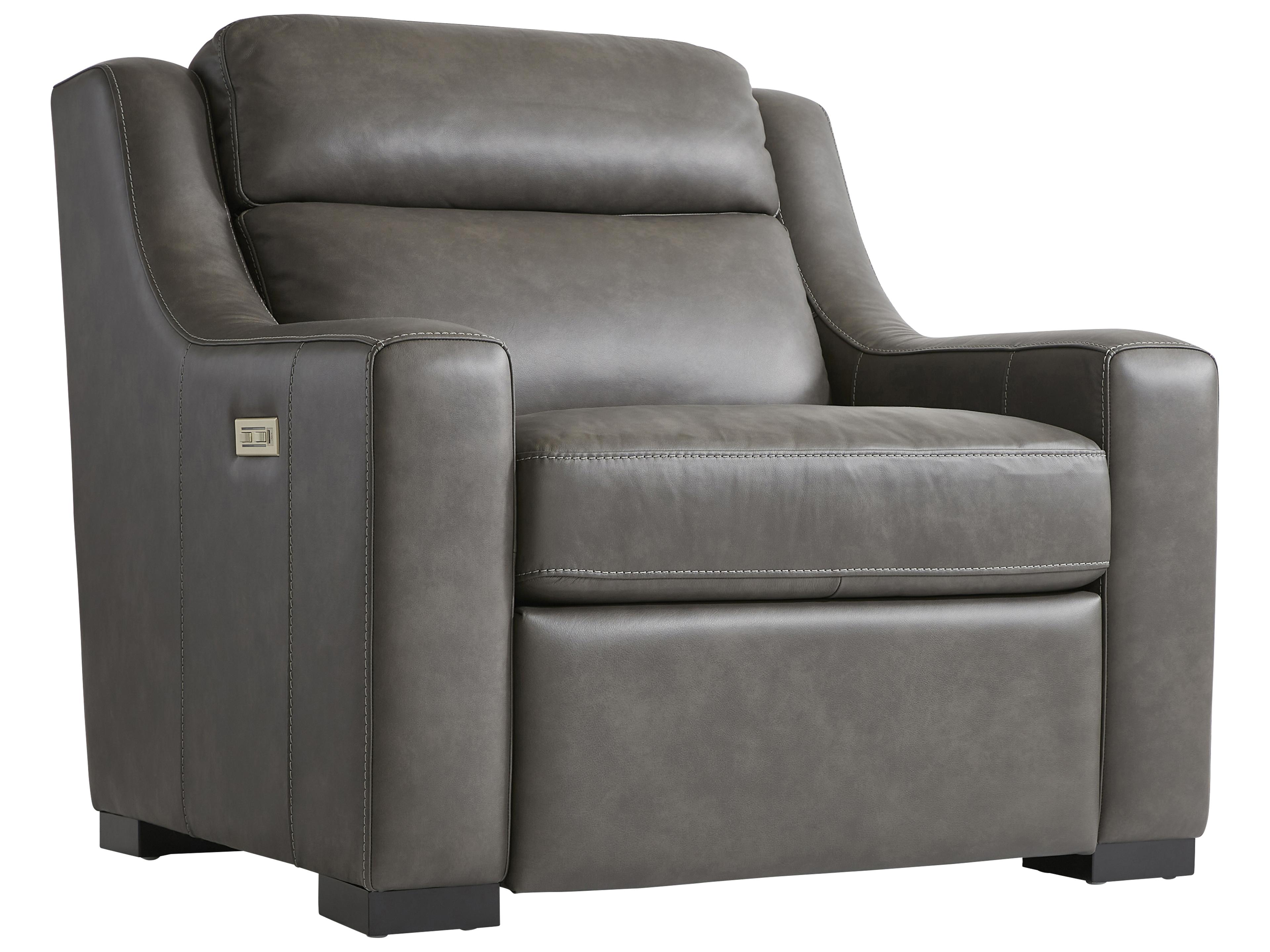 Germain Gray Leather Recliner