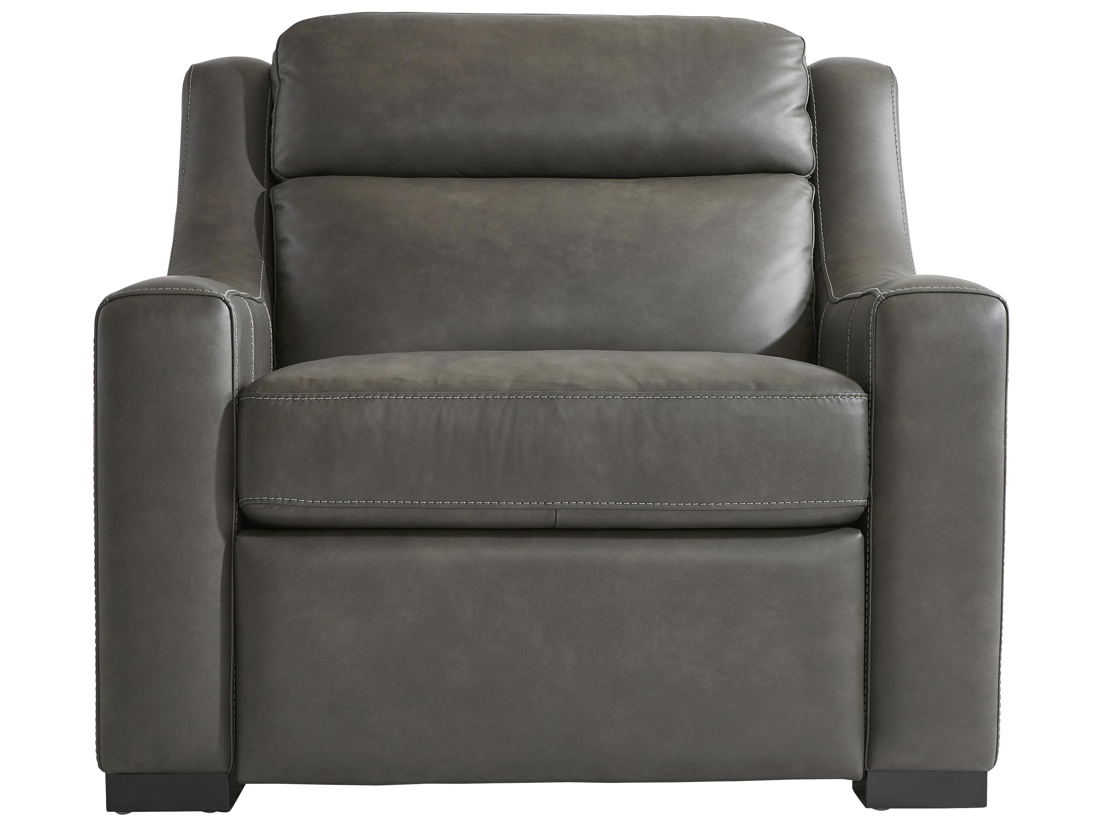 Bernhardt Germain Gray Leather Recliner