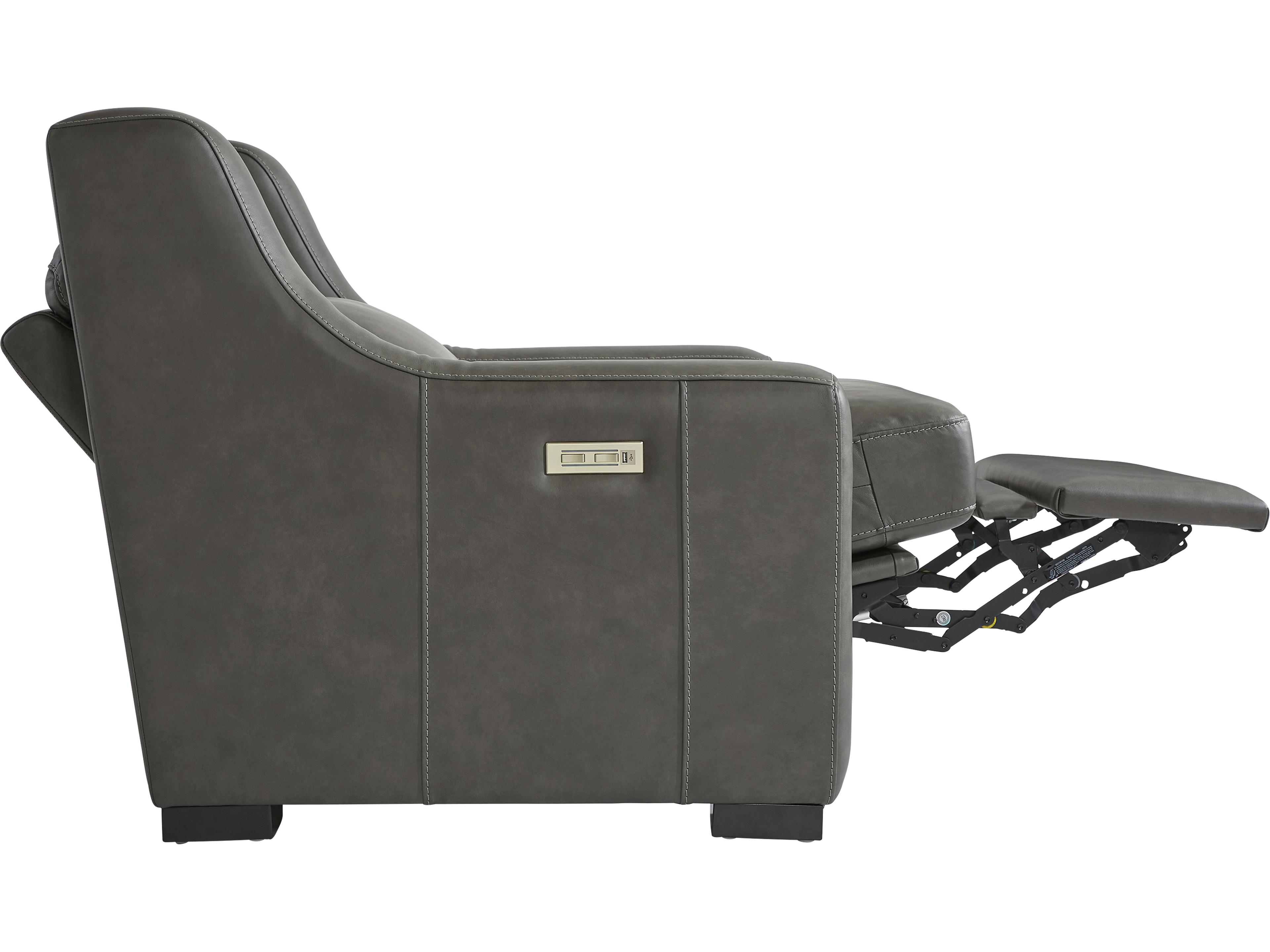Bernhardt Germain Gray Leather Recliner