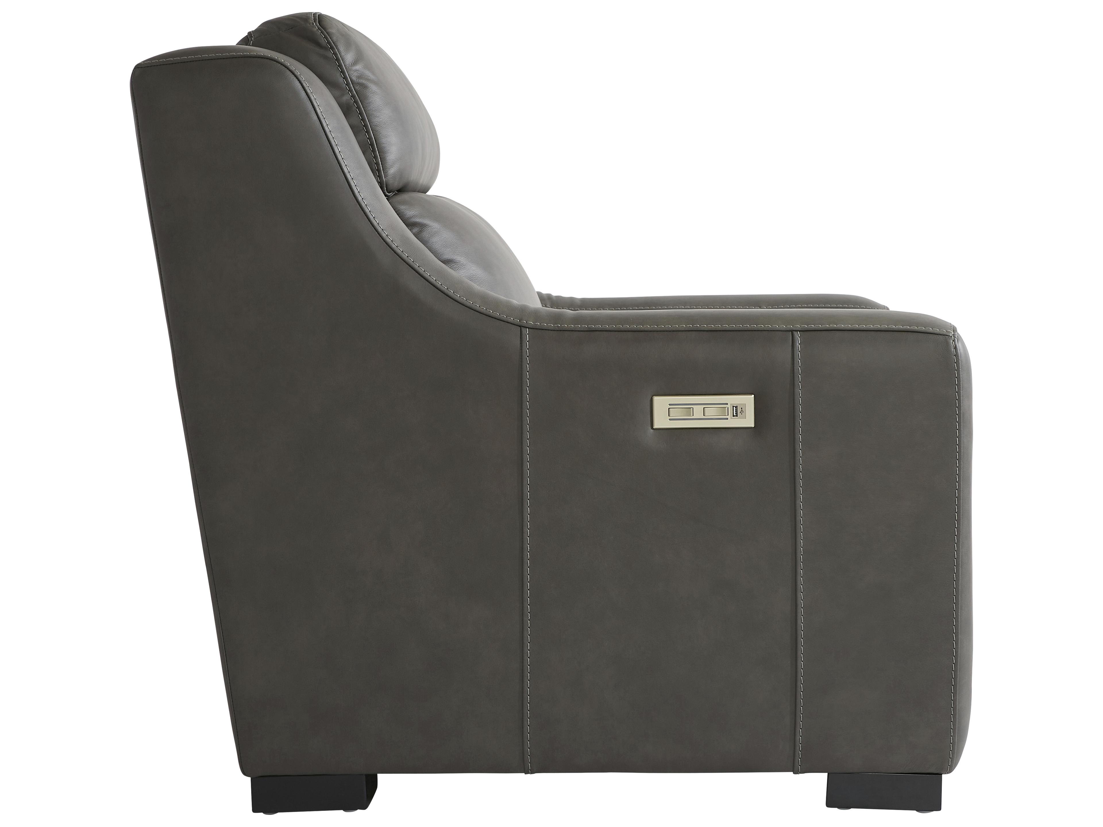 Bernhardt Germain Gray Leather Recliner