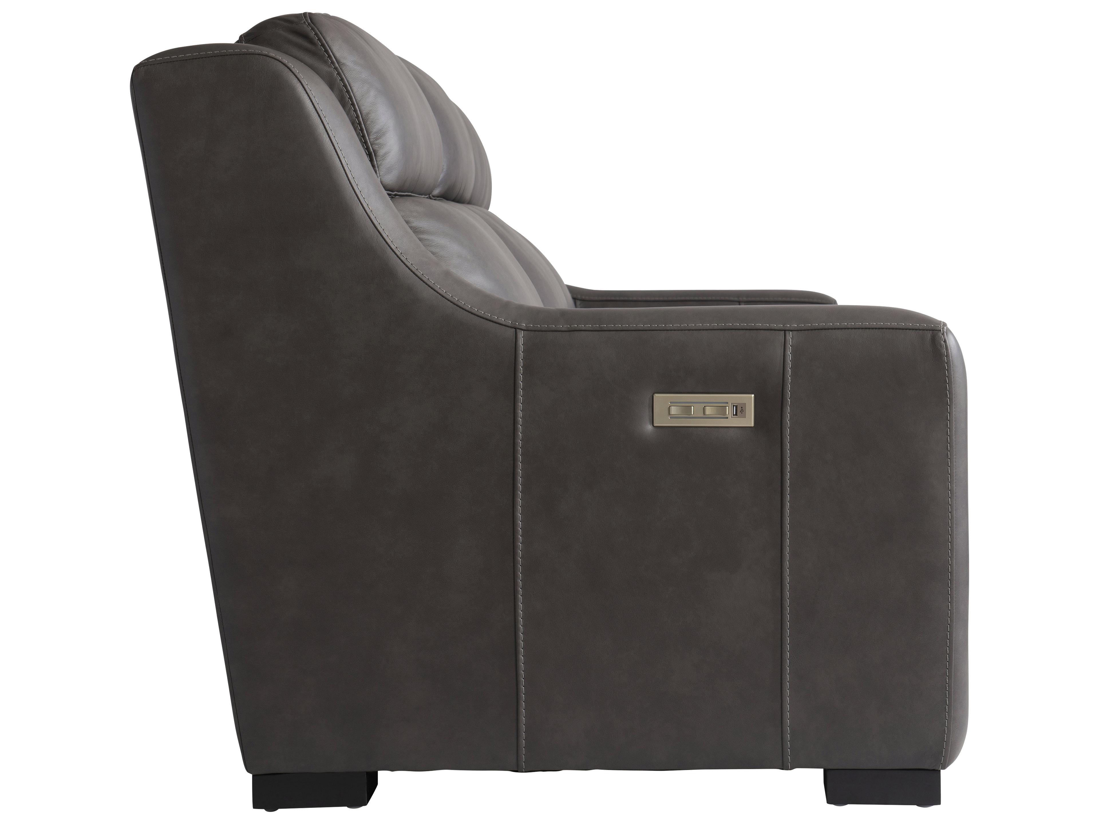 Bernhardt Germain Power Motion Grey Upholstered Recliner Sofa