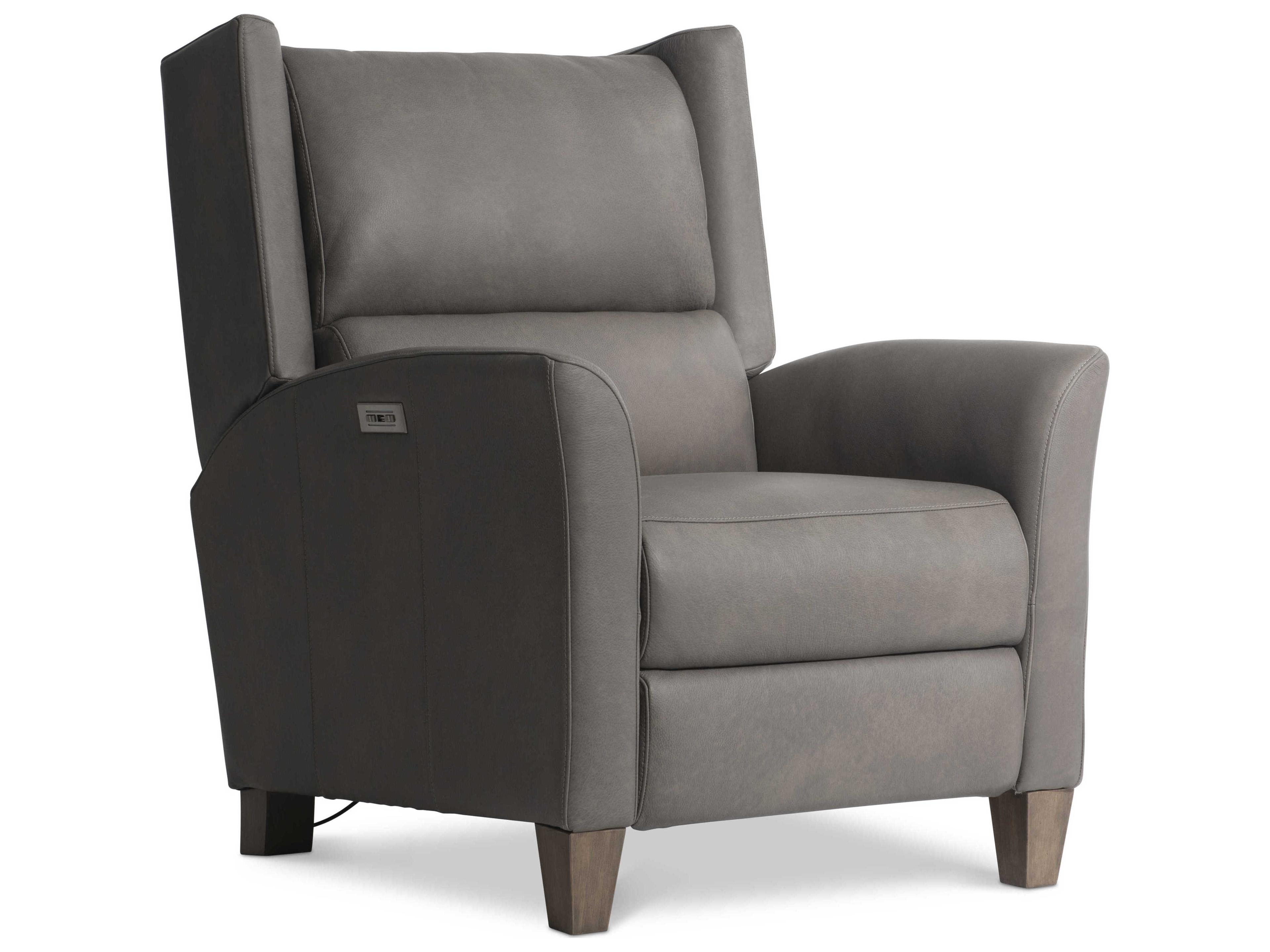 Bernhardt Weller Gray Leather Accent Chair