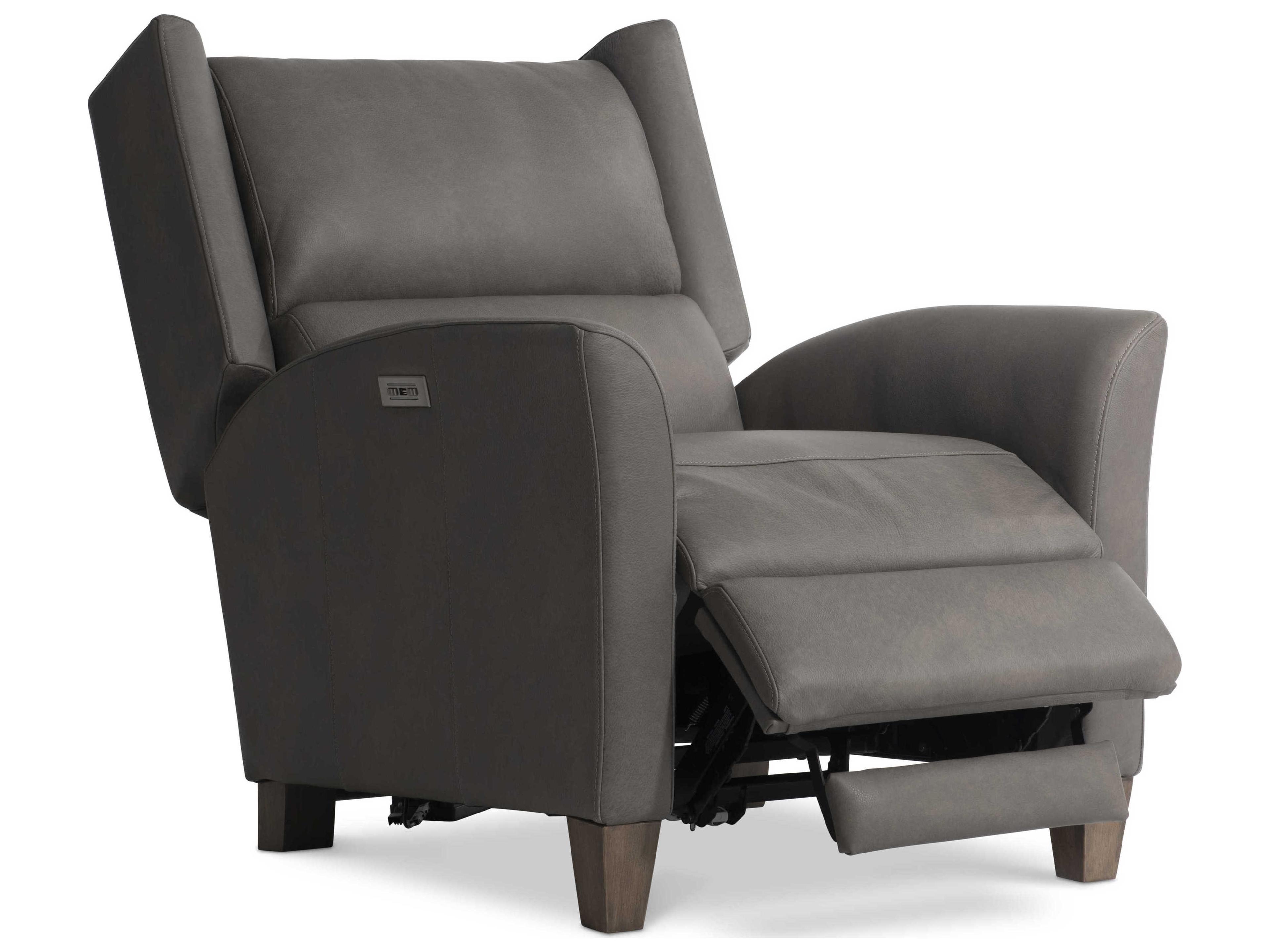 Bernhardt Weller Gray Leather Accent Chair