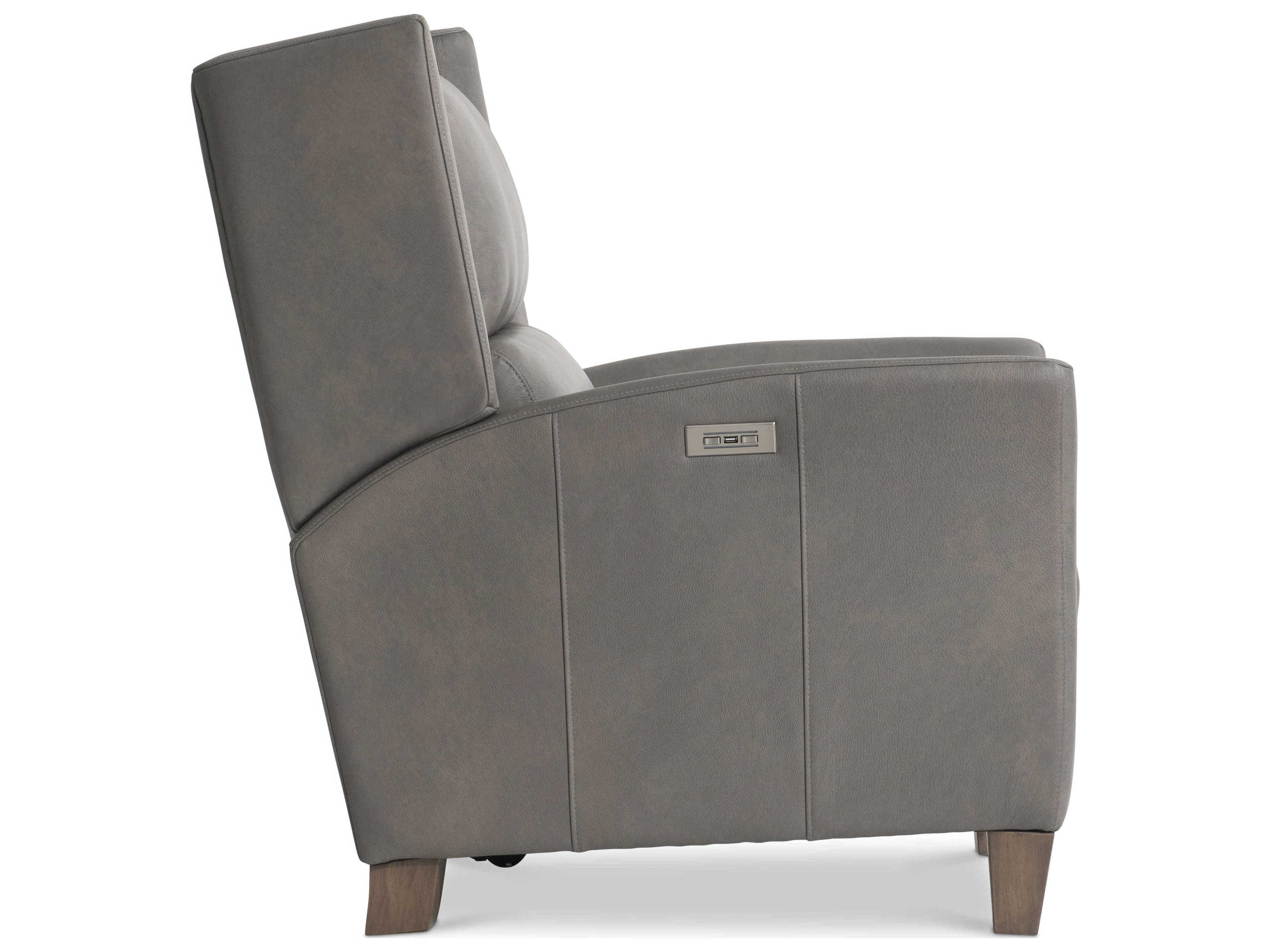 Bernhardt Weller Gray Leather Accent Chair