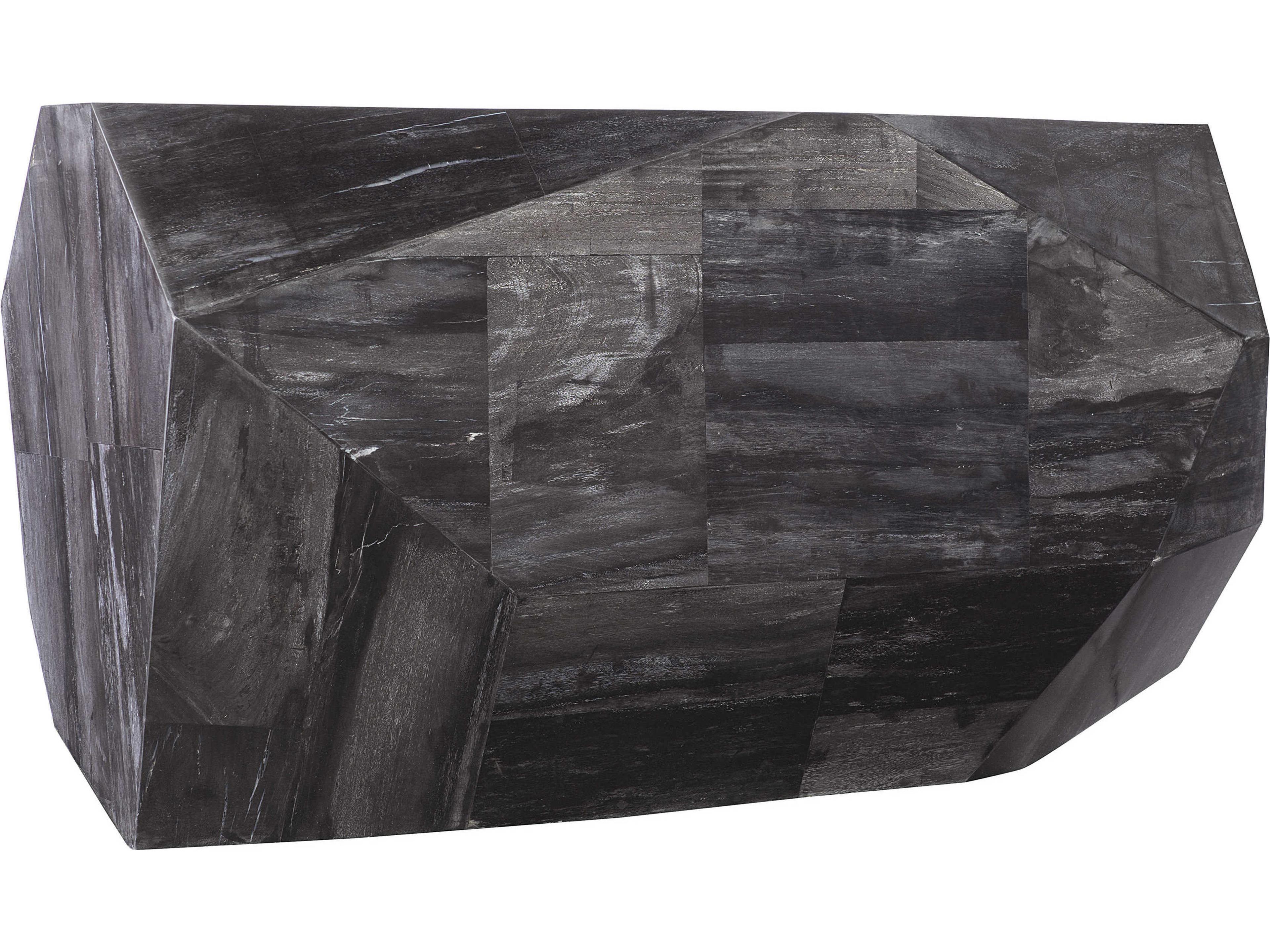 Plush Adrian Rectangular Wood Black Console Table