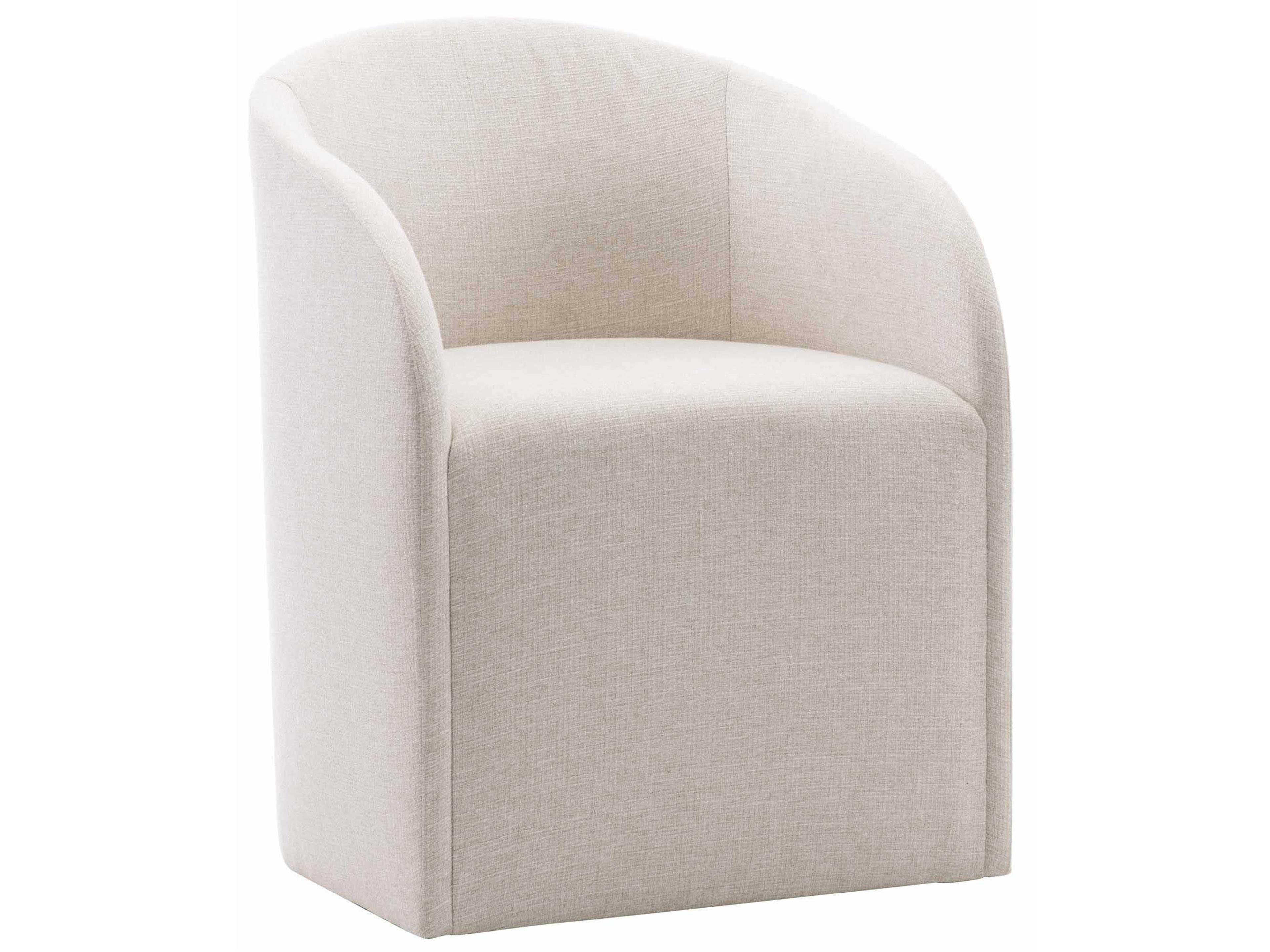 Logan Square Finch Beige Upholstered Arm Dining Chair