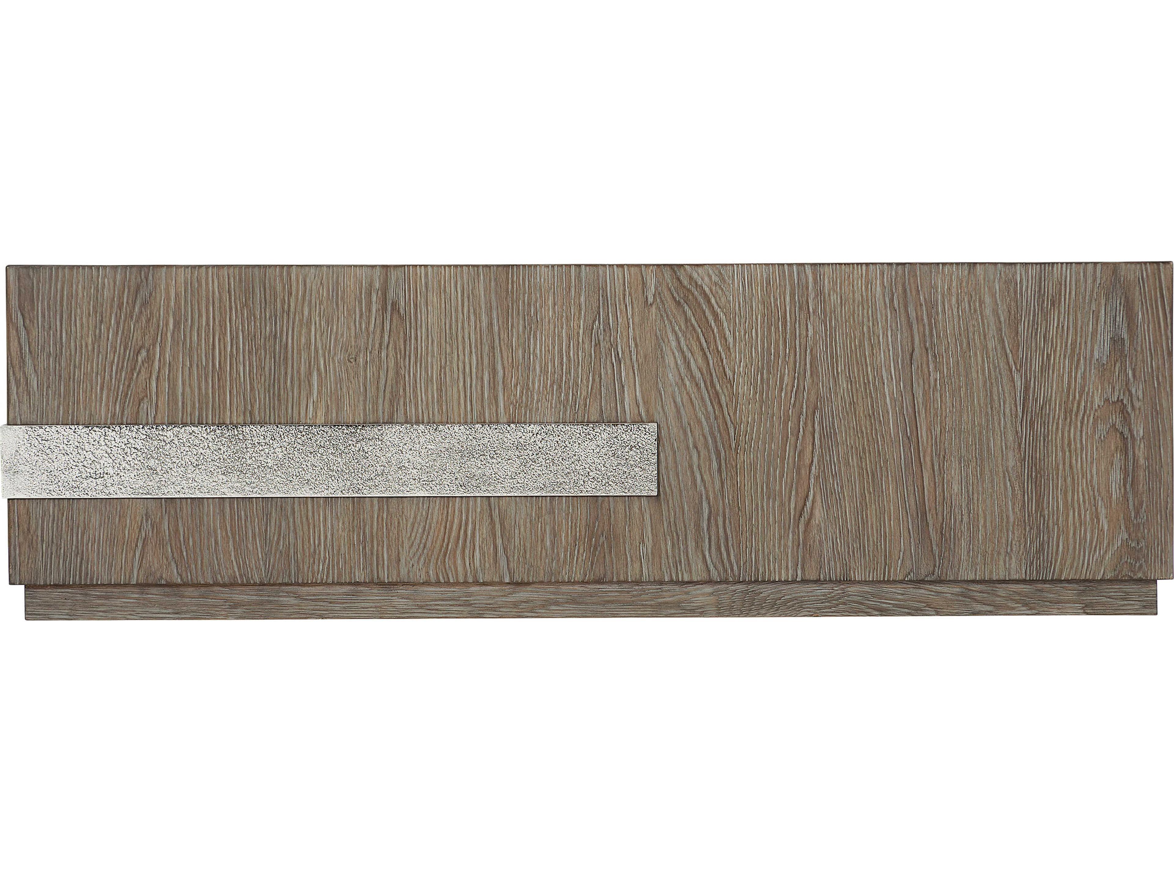 Bernhardt Ellis Rectangular Wood Tamarind Shiny Nickel Cocktail Table