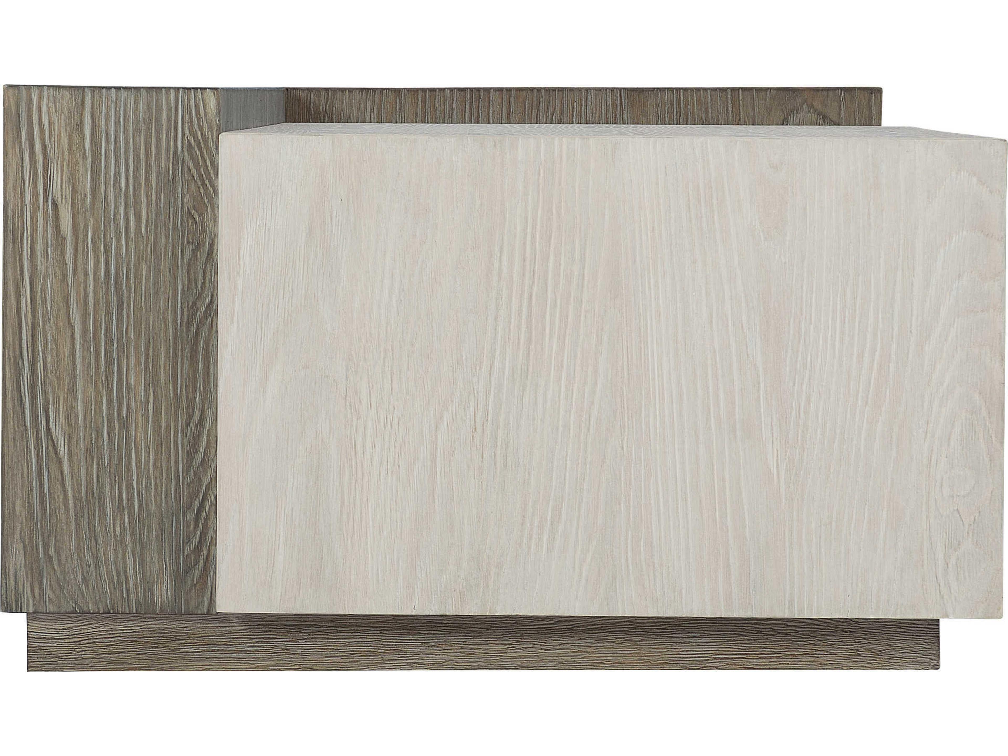 Bernhardt Ellis Rectangular Wood Tamarind Shiny Nickel Cocktail Table