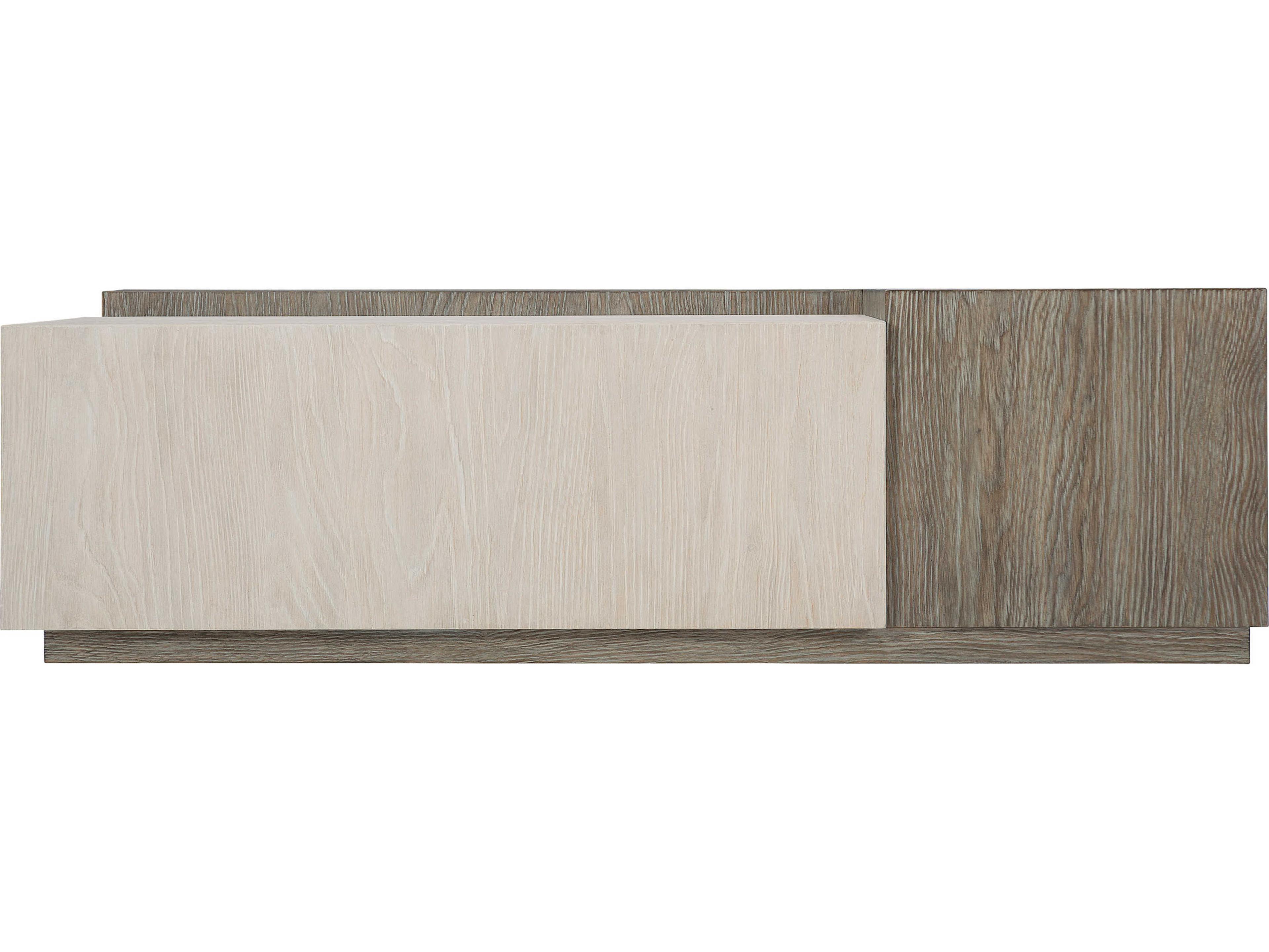 Bernhardt Ellis Rectangular Wood Tamarind Shiny Nickel Cocktail Table