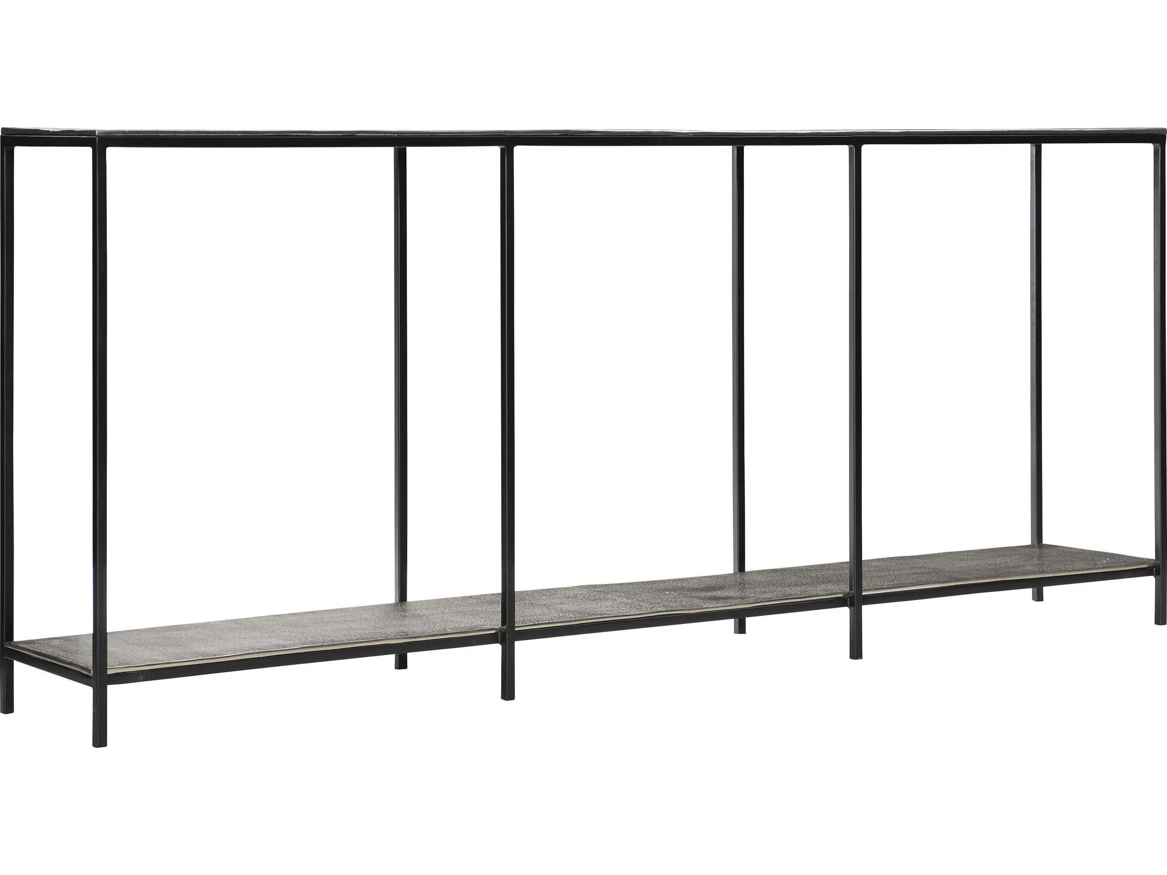 Equinox Rectangular Metal Nickel Console Table
