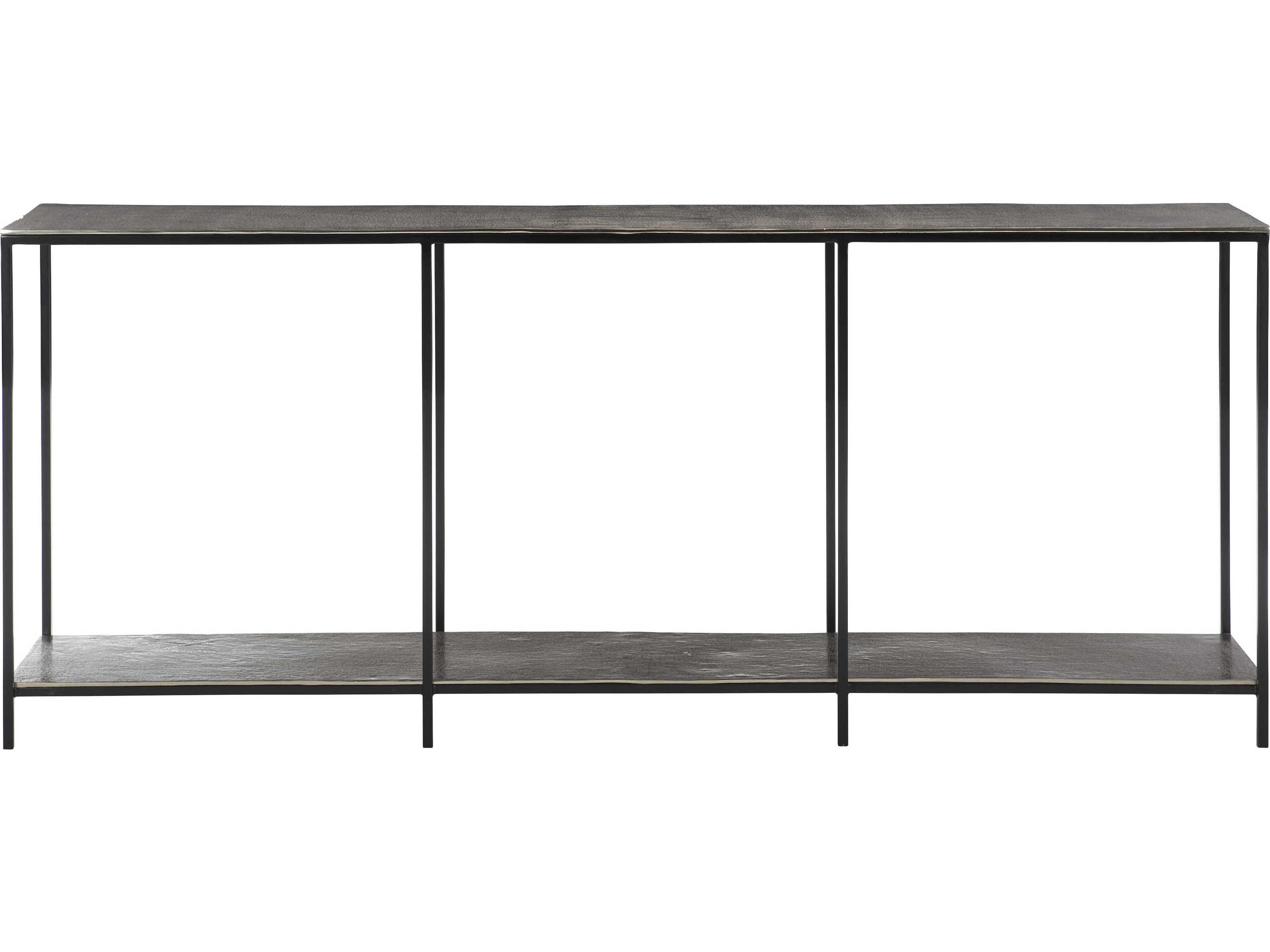 Bernhardt Equinox Rectangular Metal Nickel Console Table