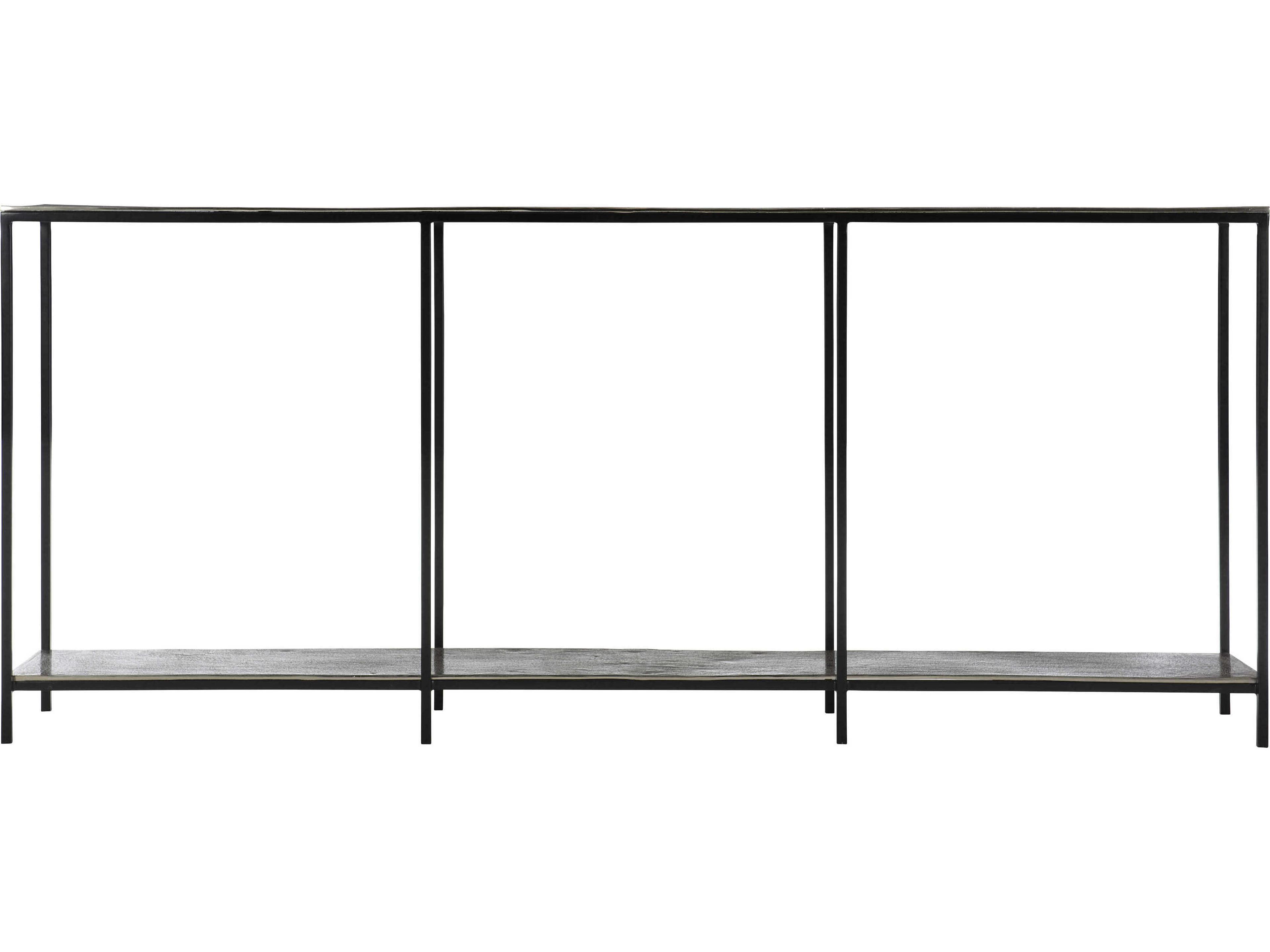 Bernhardt Equinox Rectangular Metal Nickel Console Table