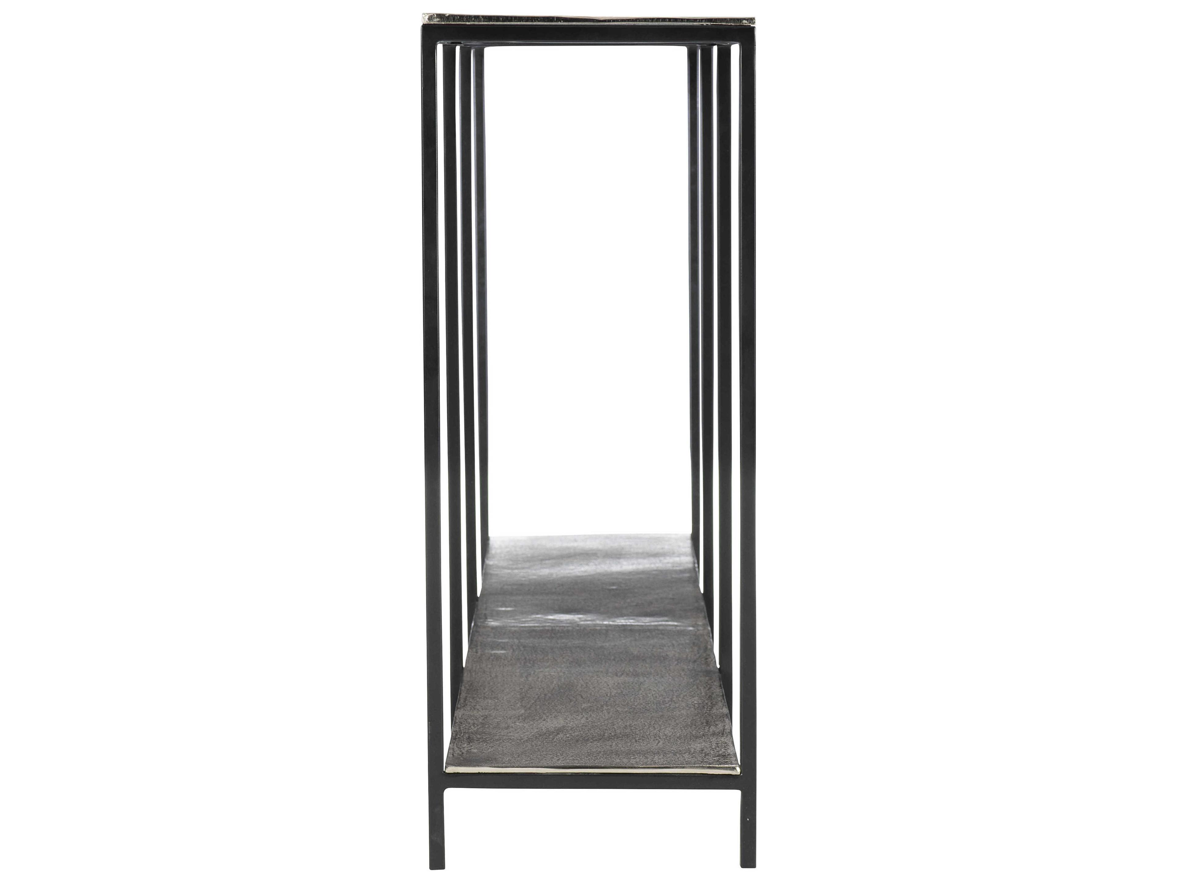 Bernhardt Equinox Rectangular Metal Nickel Console Table