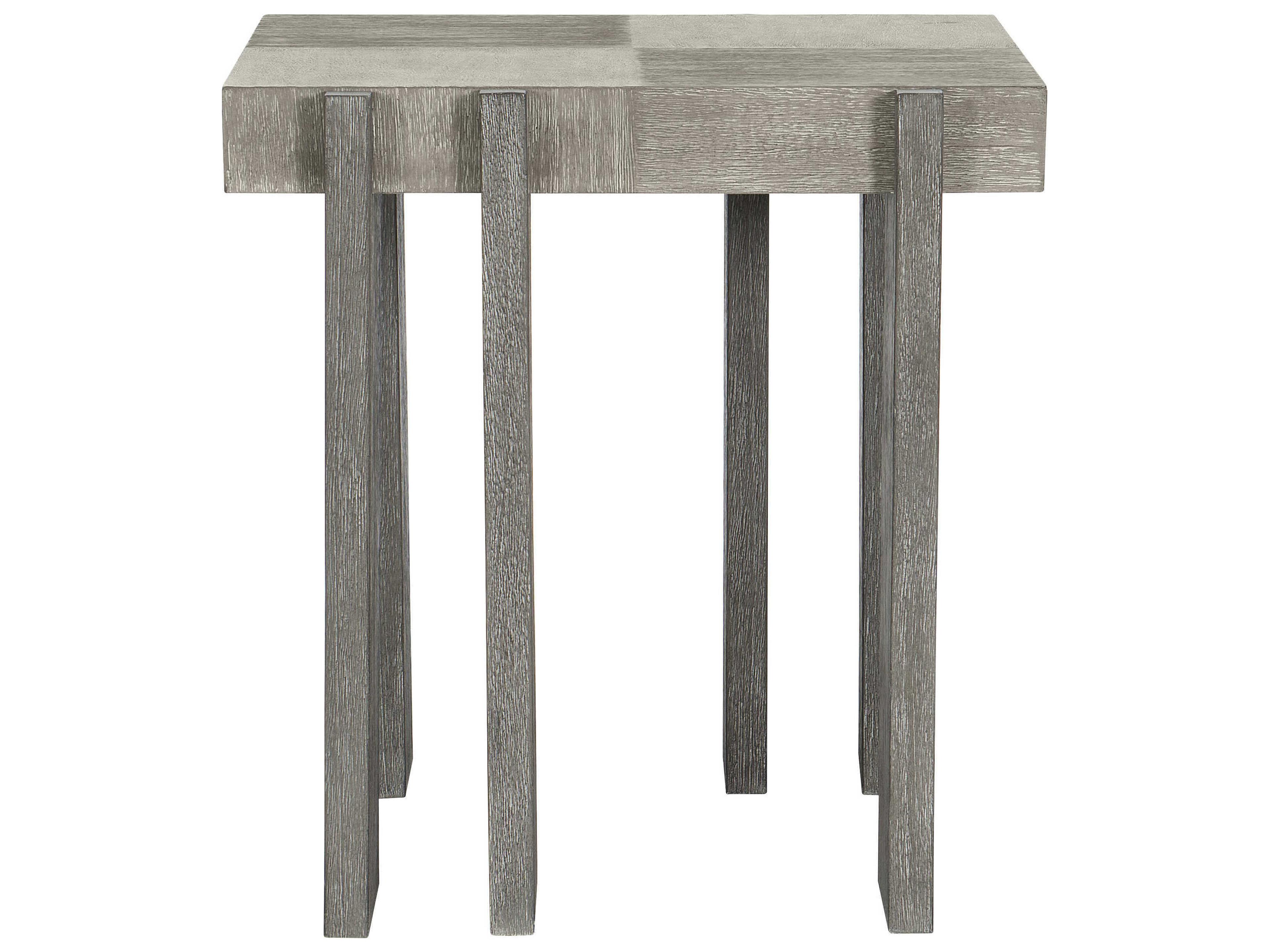 Bernhardt Foundations Square Wood Dark Shale Light End Table