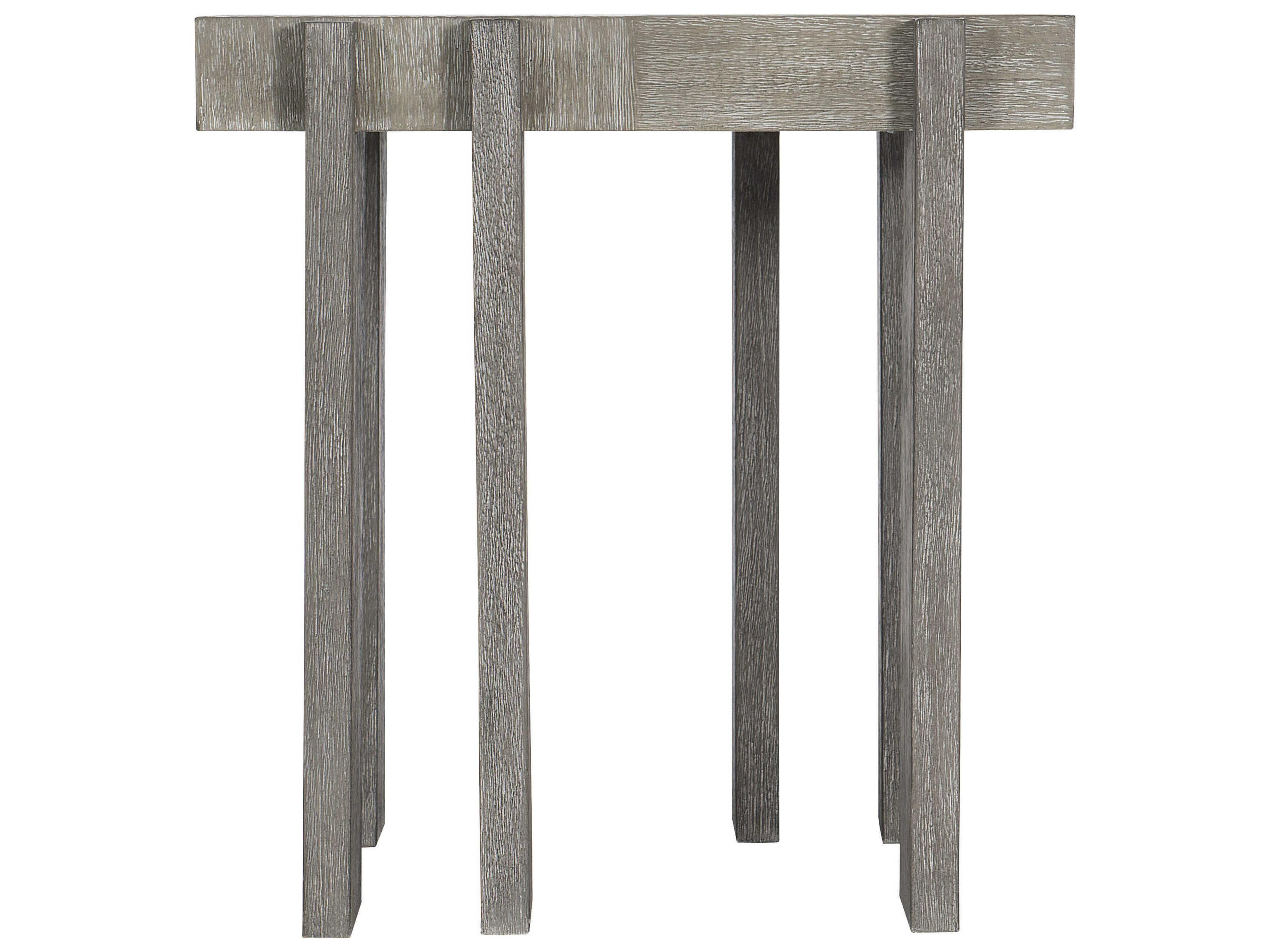 Bernhardt Foundations Square Wood Dark Shale Light End Table