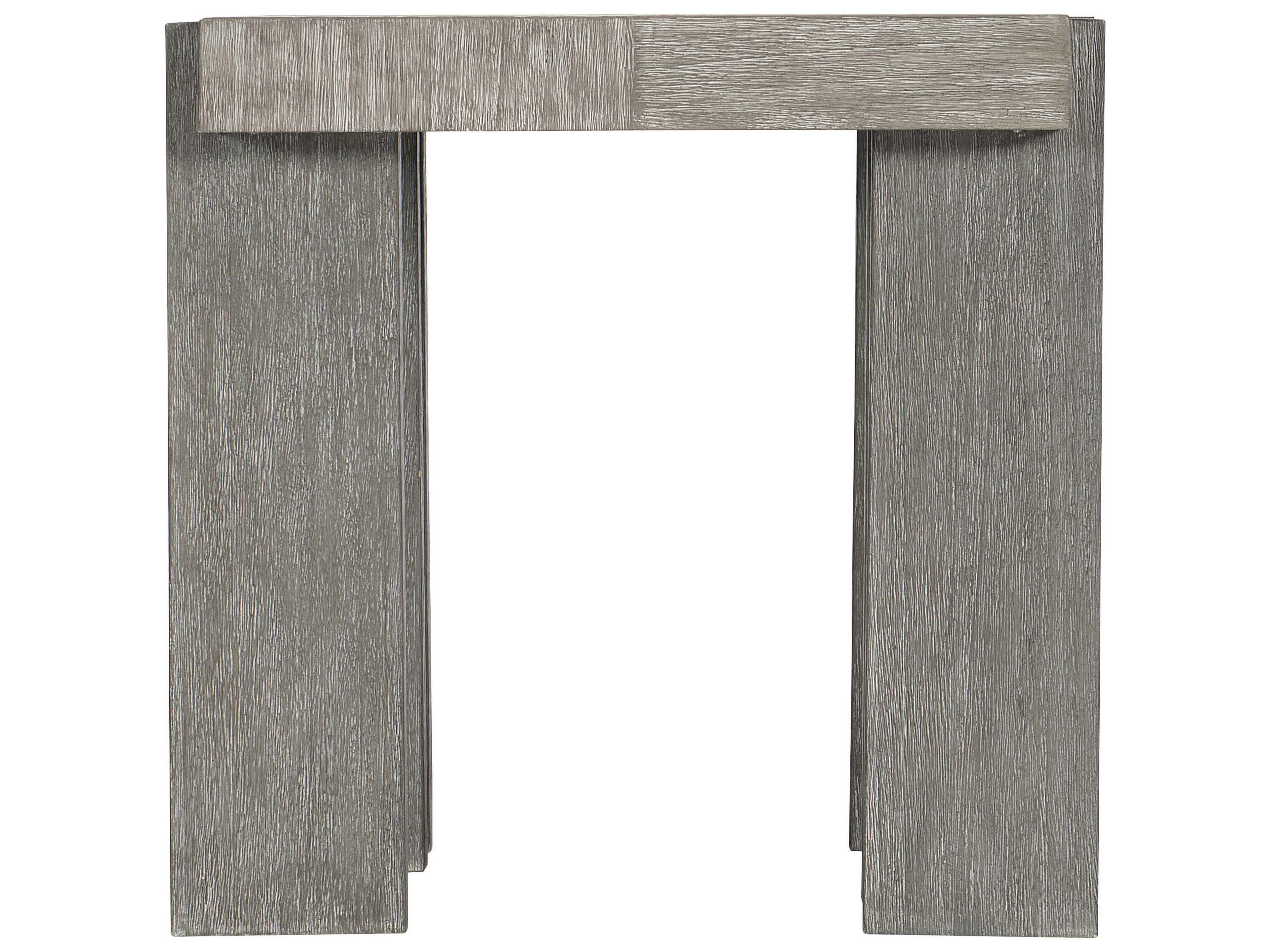Bernhardt Foundations Square Wood Dark Shale Light End Table