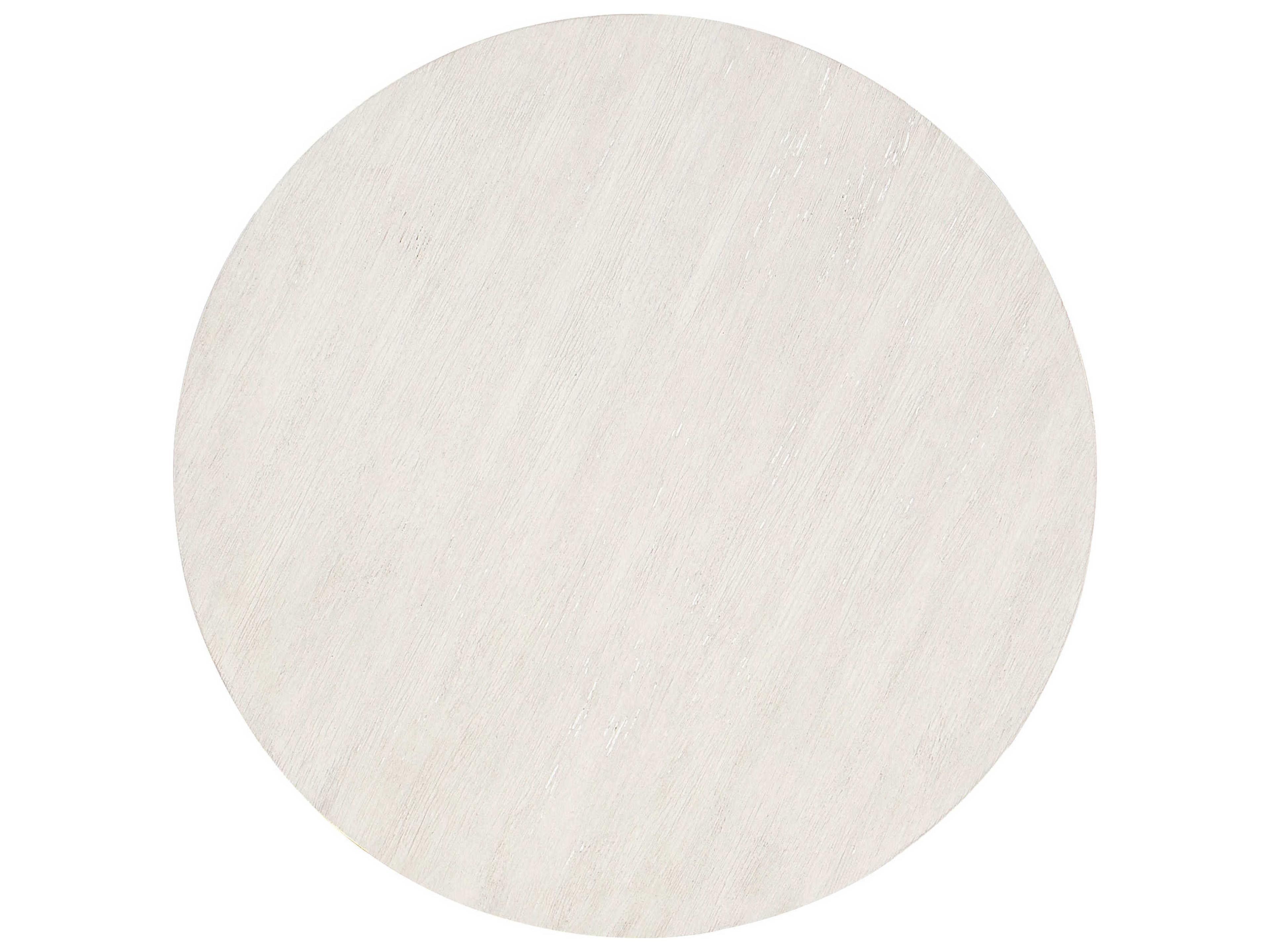 Bernhardt Foundations Round Wood Linen Light Shale End Table