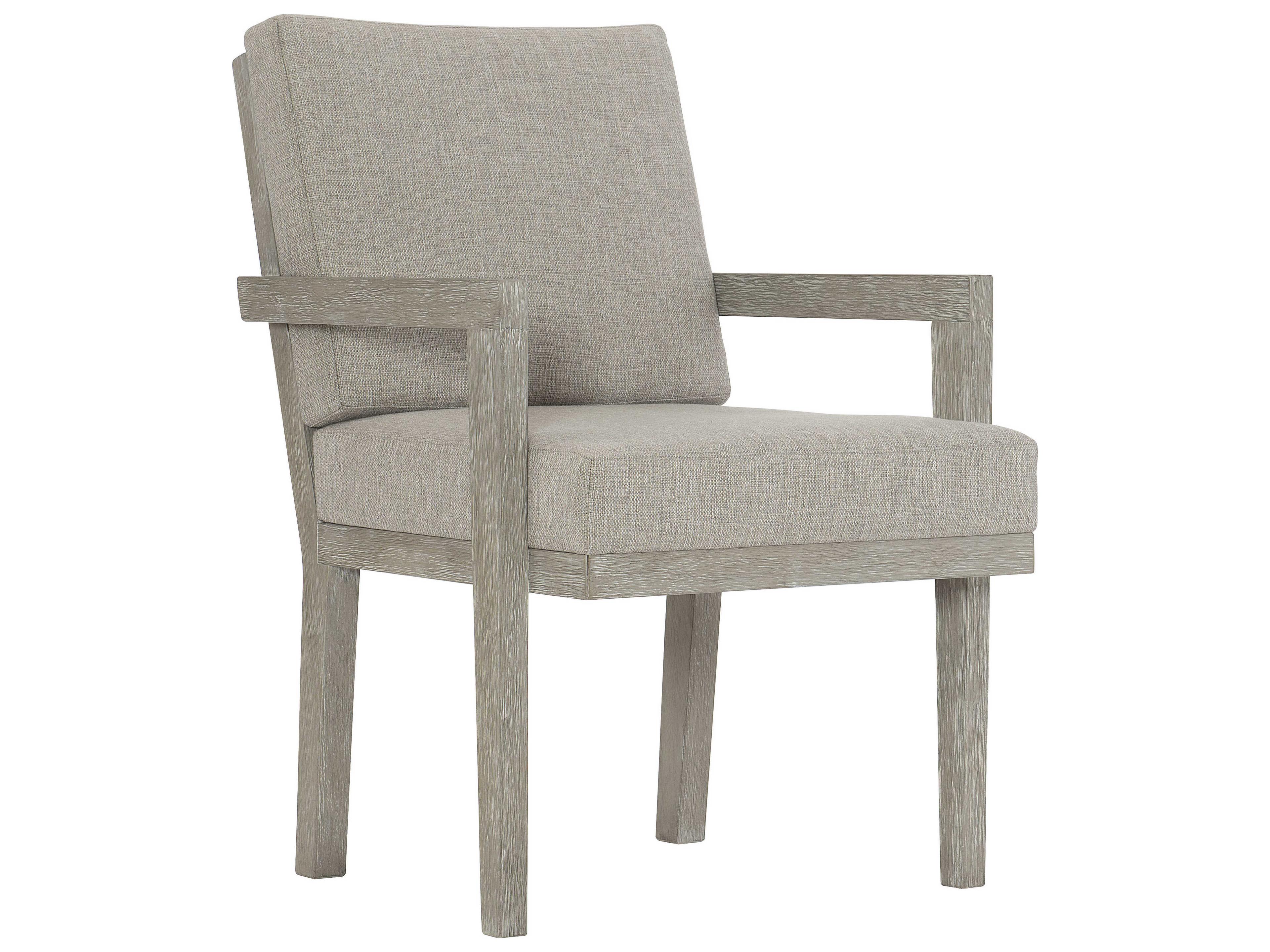 Foundations Fabric Gray Upholstered Arm Dining Chair