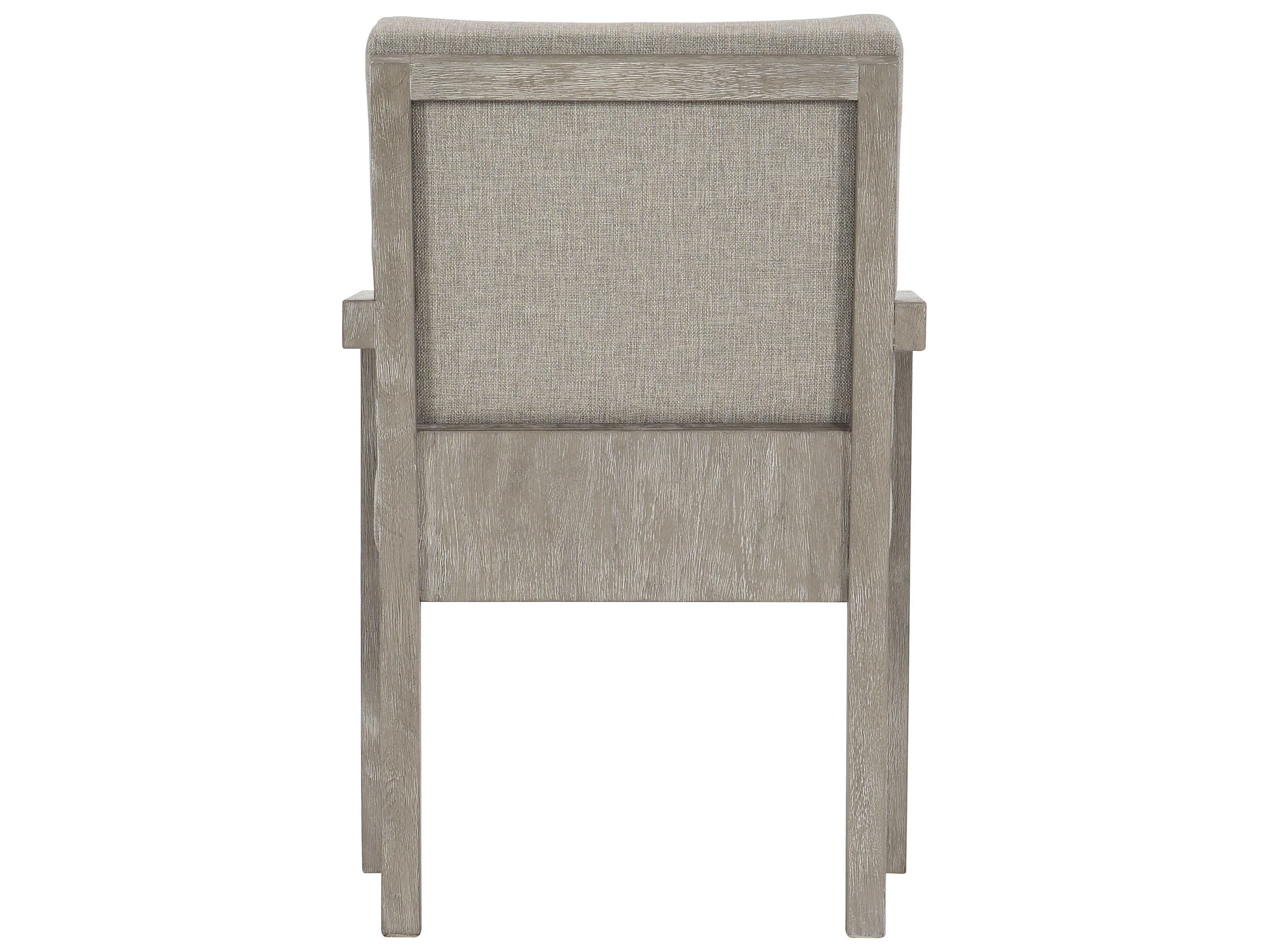 Bernhardt Foundations Fabric Gray Upholstered Arm Dining Chair