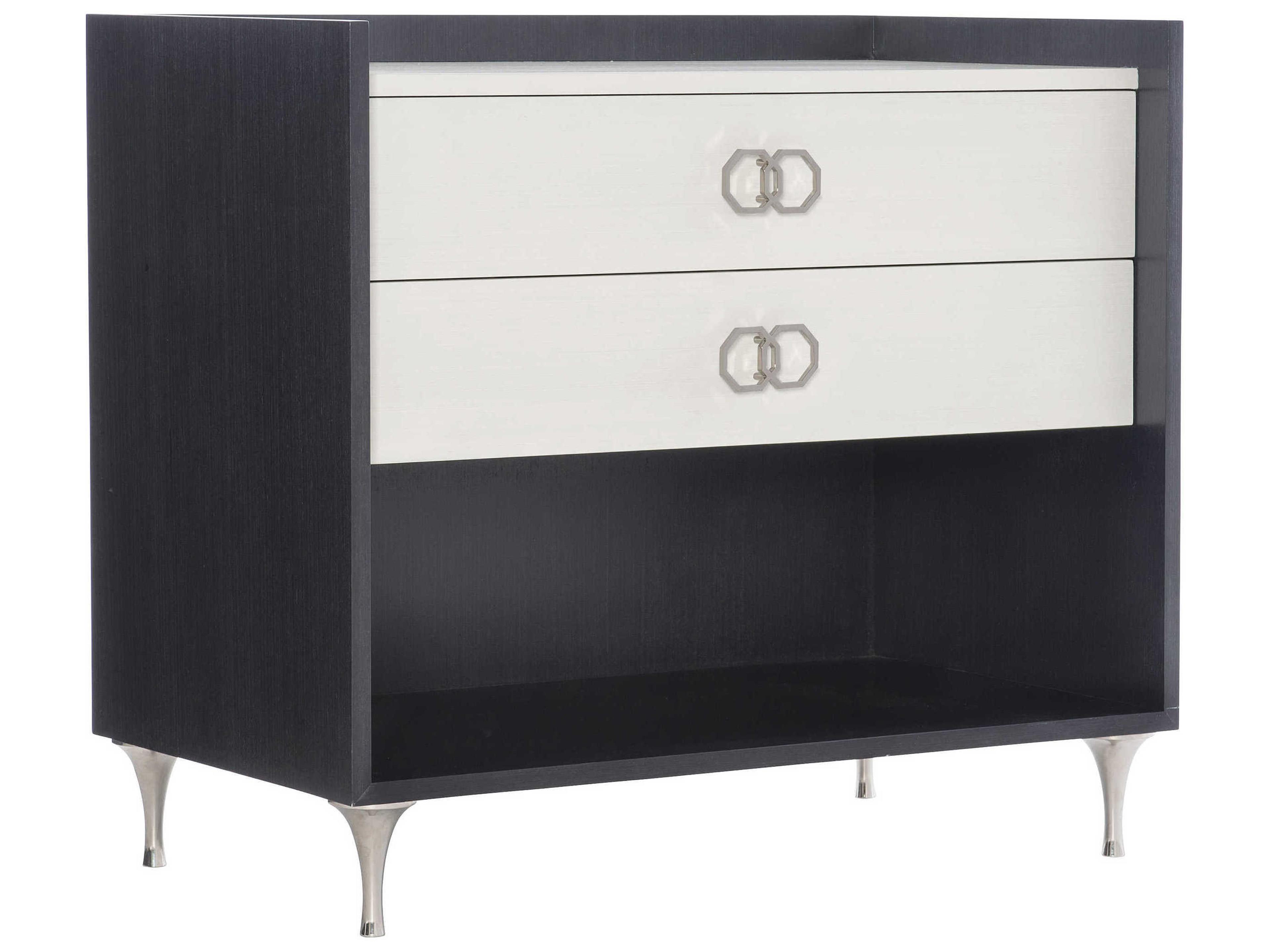 Silhouette 2-Drawers Black Nightstand