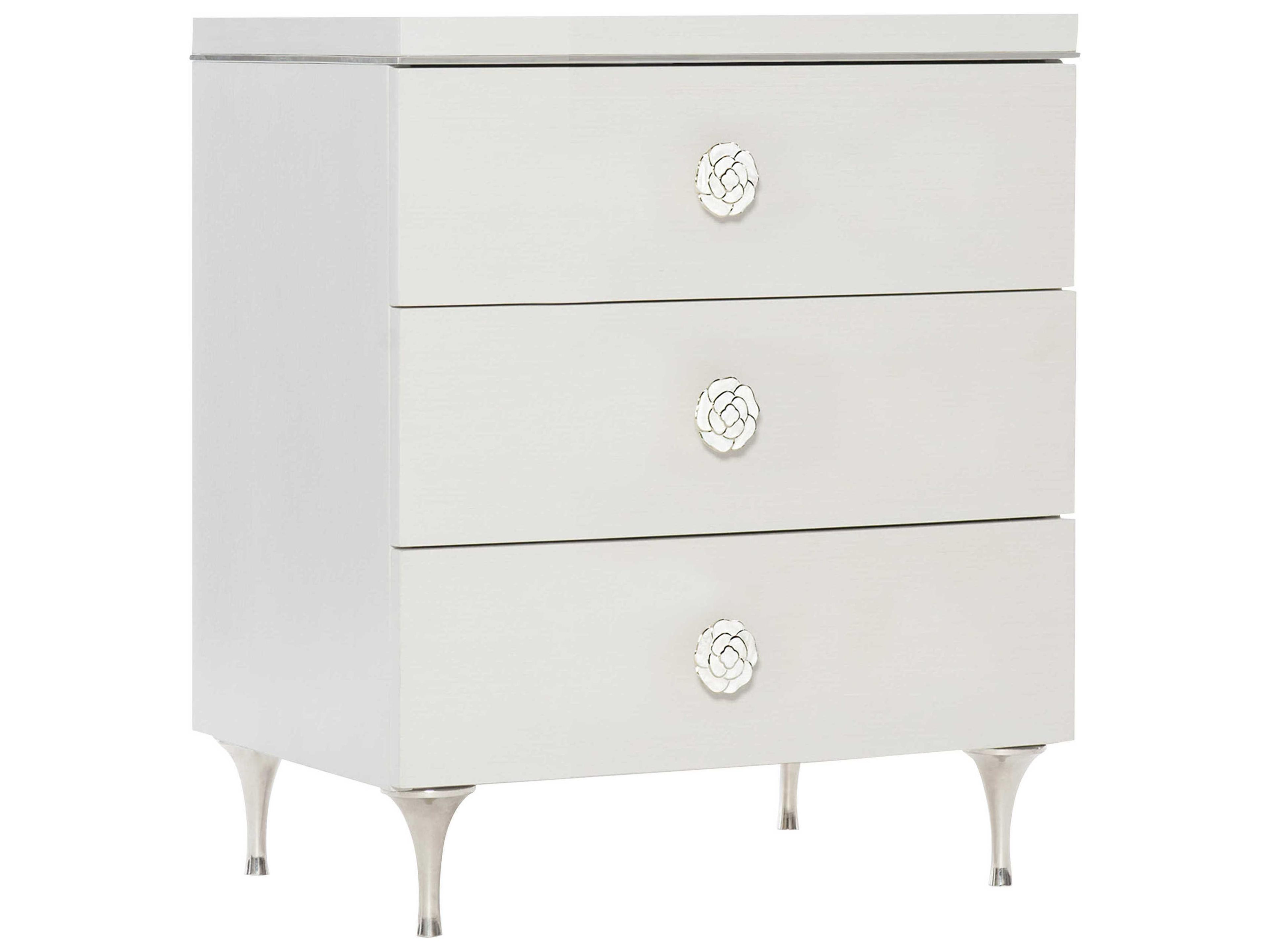 Silhouette 3-Drawer Nightstand in Eggshell Finish