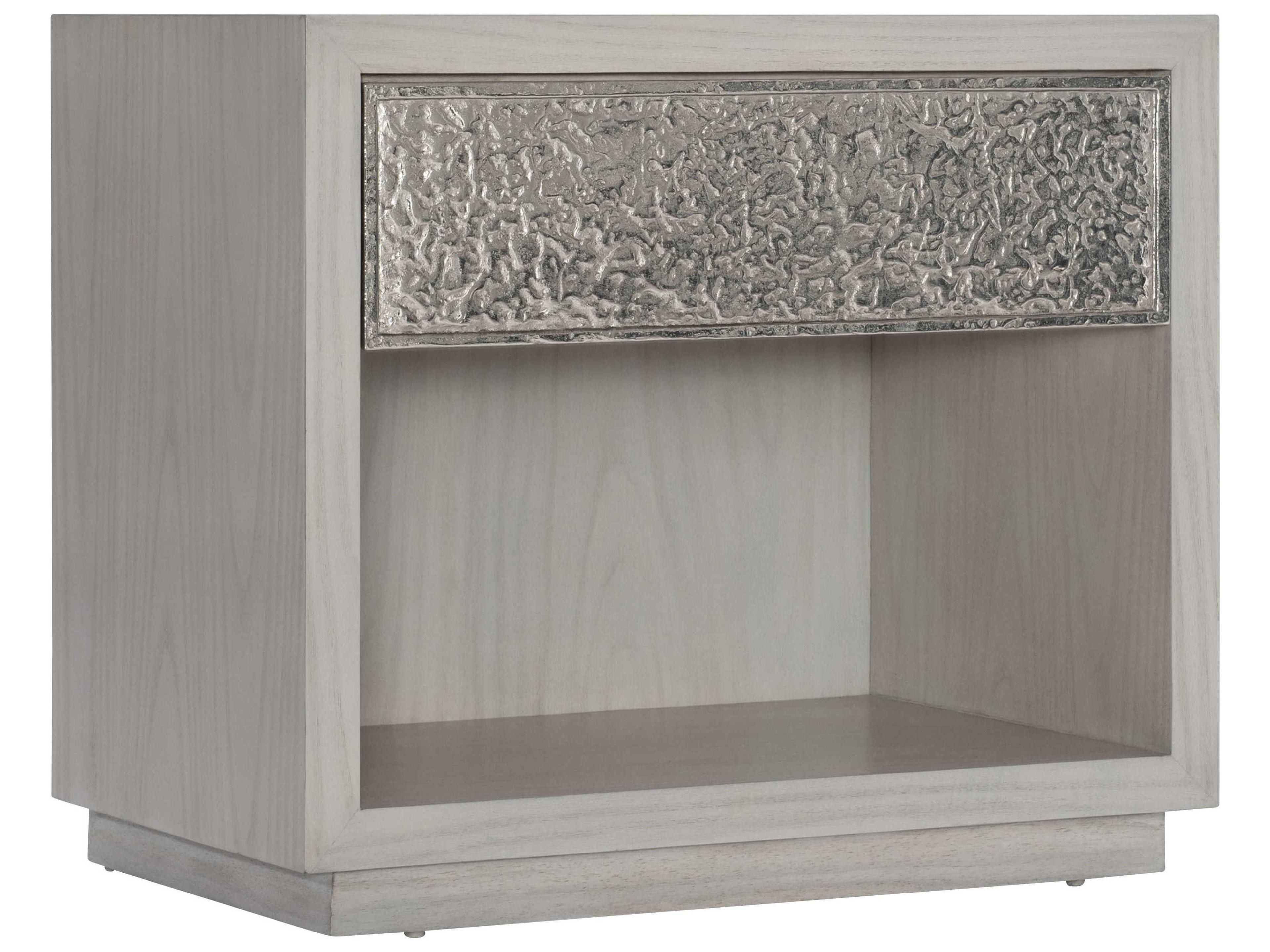 Interiors Ware 1-Drawer Gray Oak Wood Nightstand