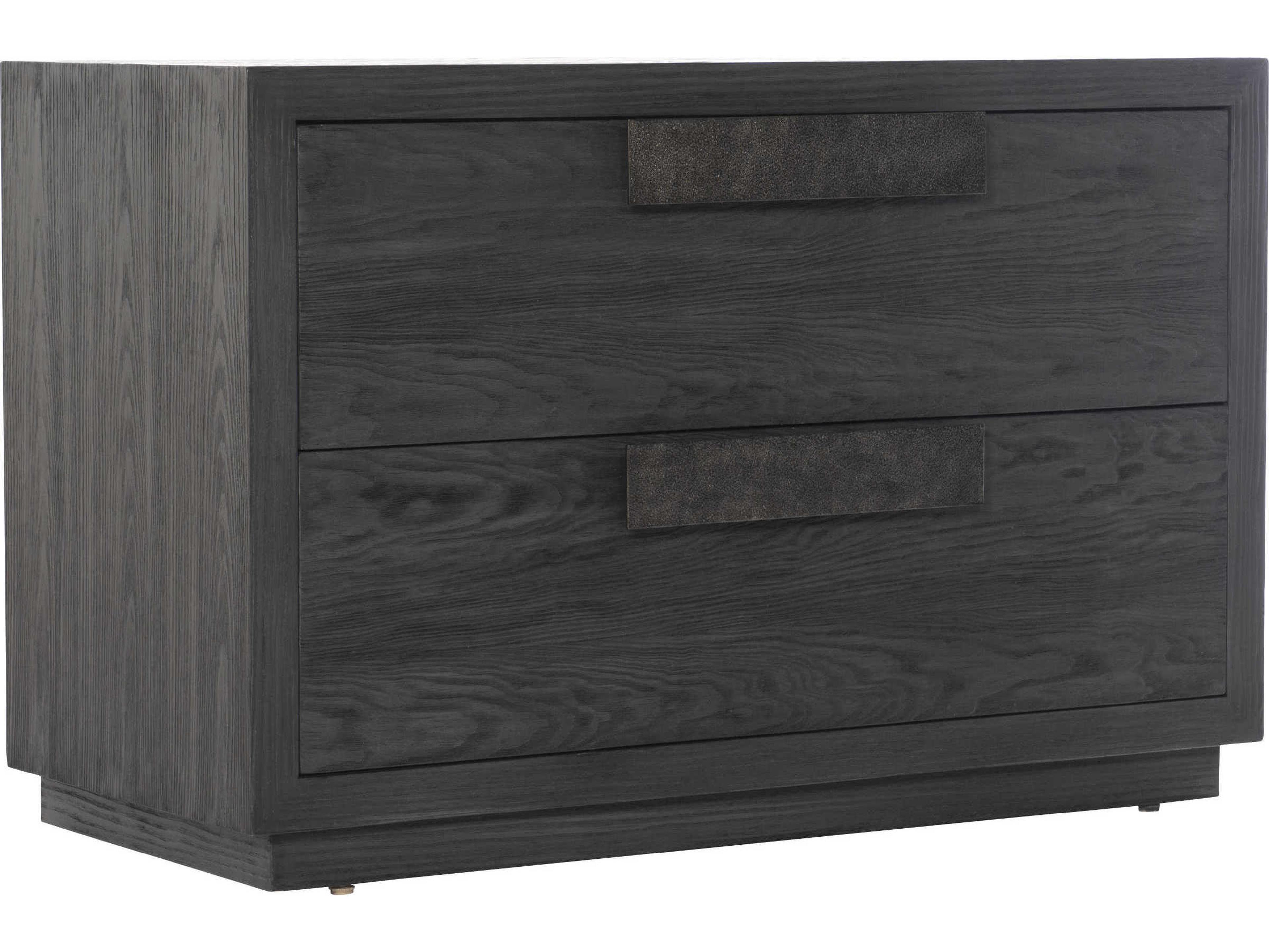 Bernhardt Interiors Keali 2-Drawers Ebony Oak Wood Nightstand