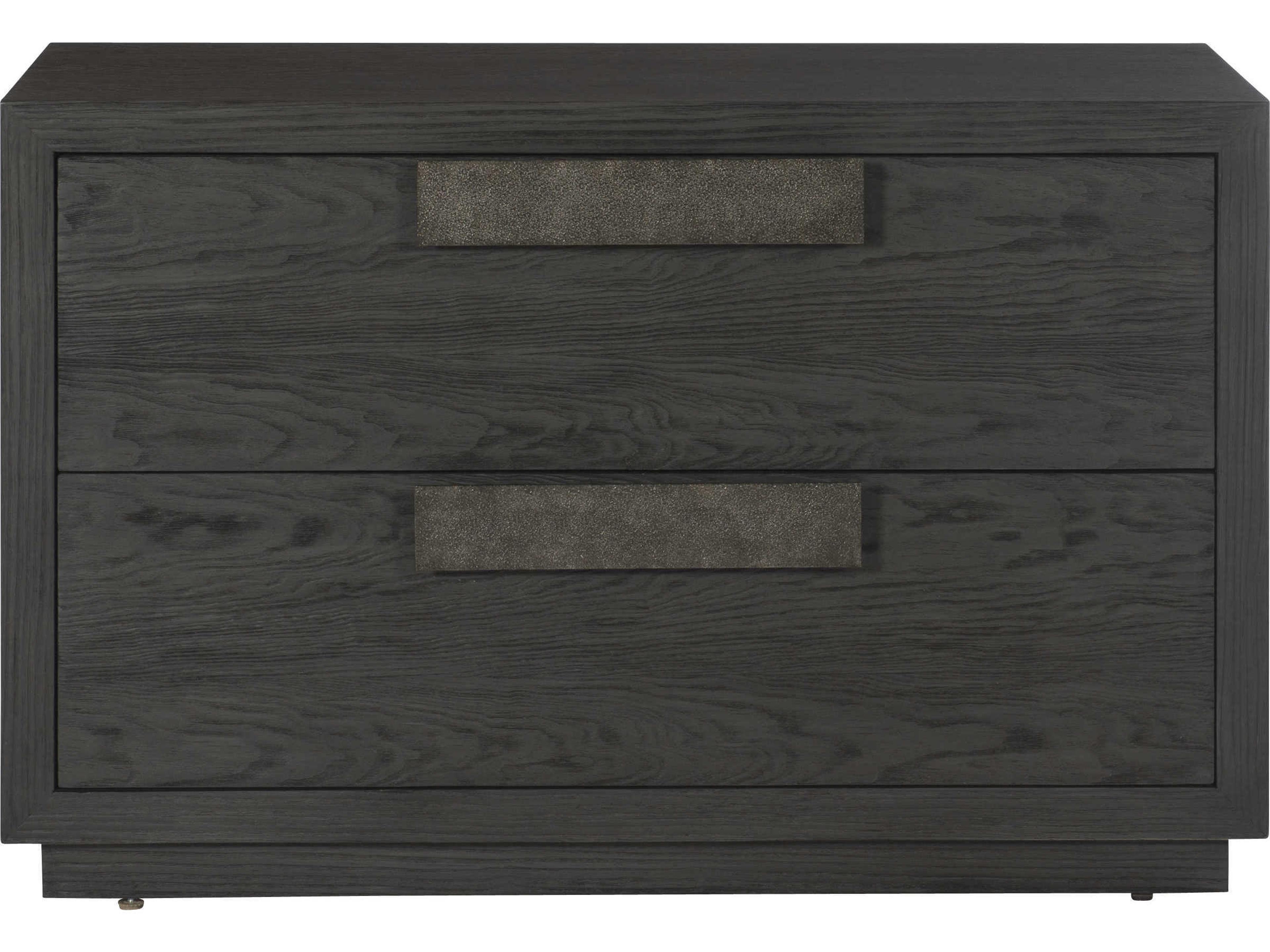 Bernhardt Interiors Keali 2-Drawers Ebony Oak Wood Nightstand