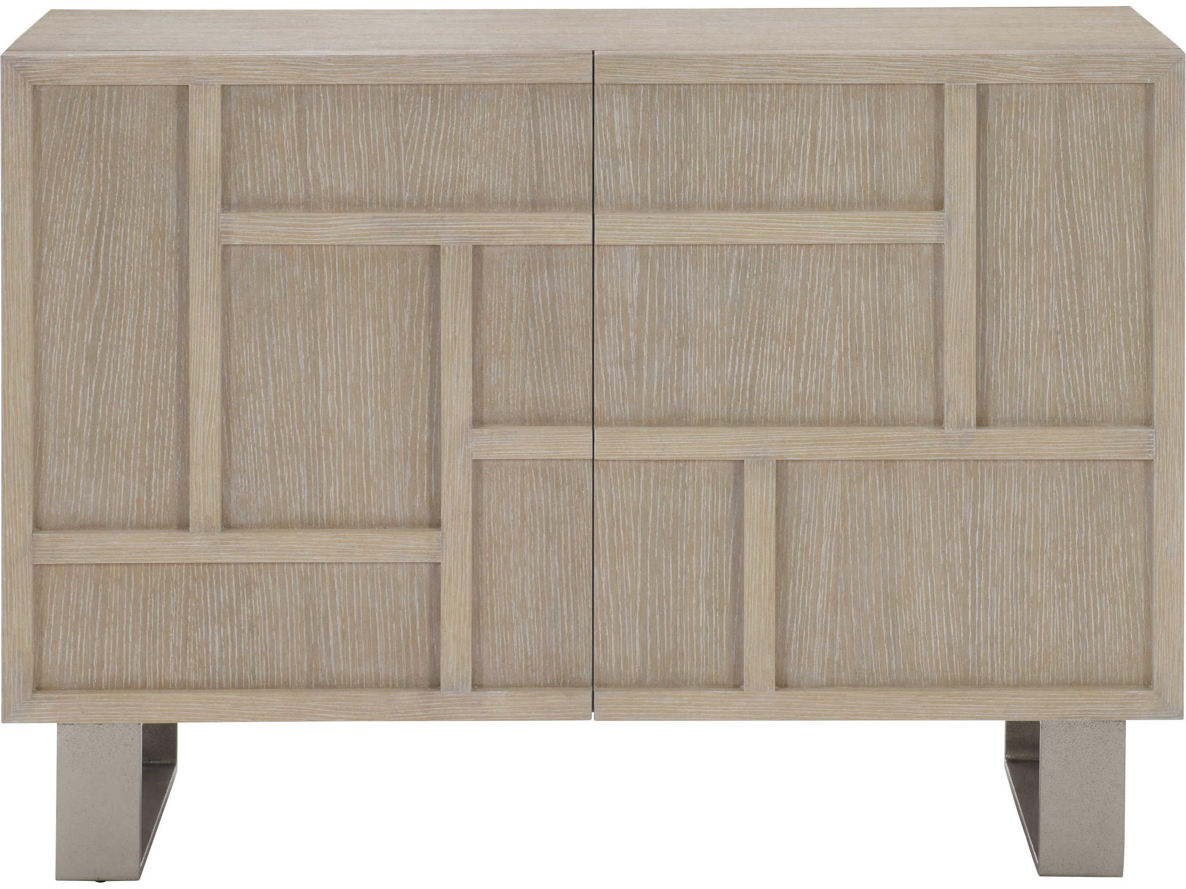 Solaria Door Chest with Wood Overlays and Shiny Nickel Legs