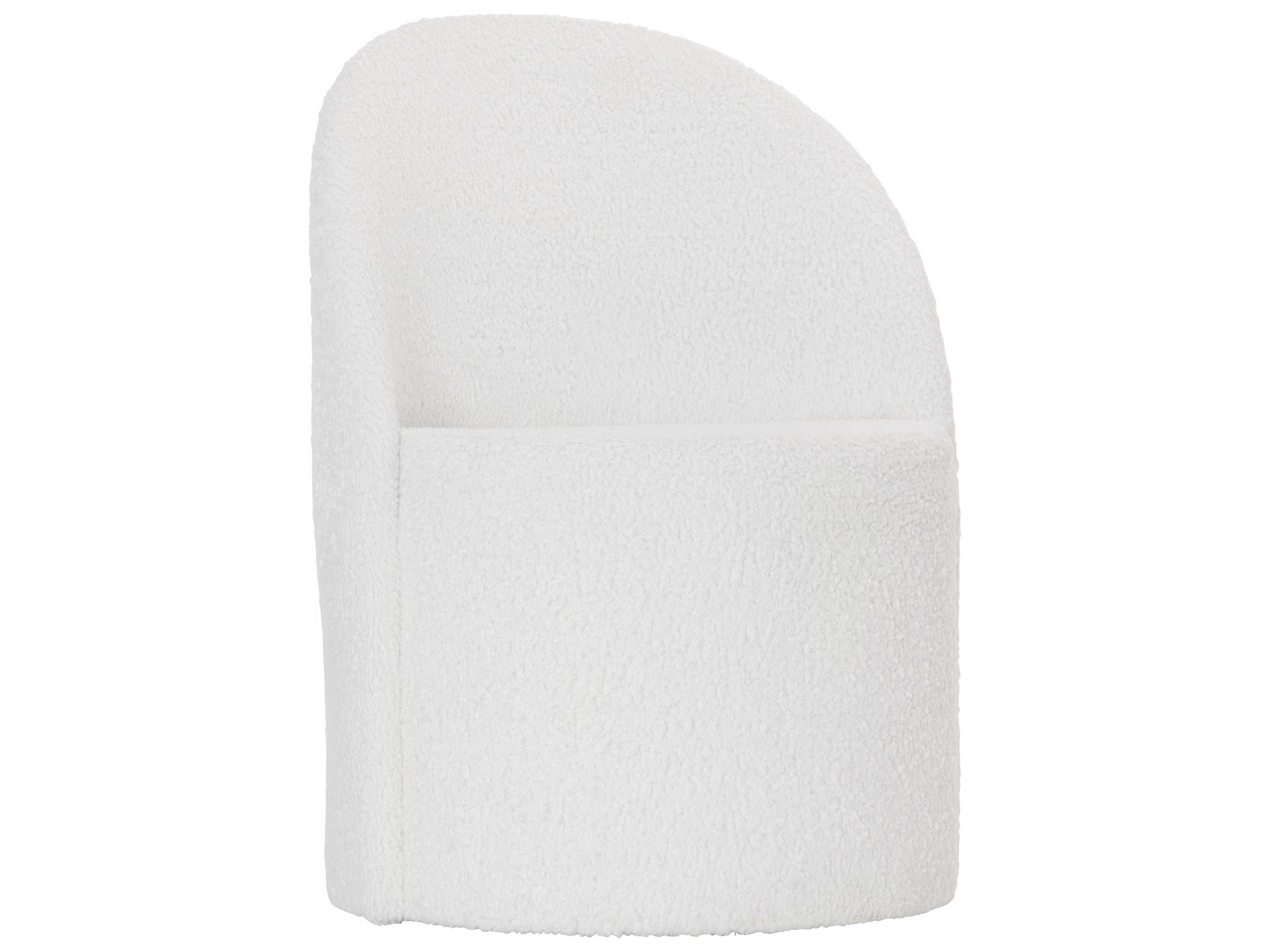 Solaria Oak Wood White Upholstered Arm Dining Chair