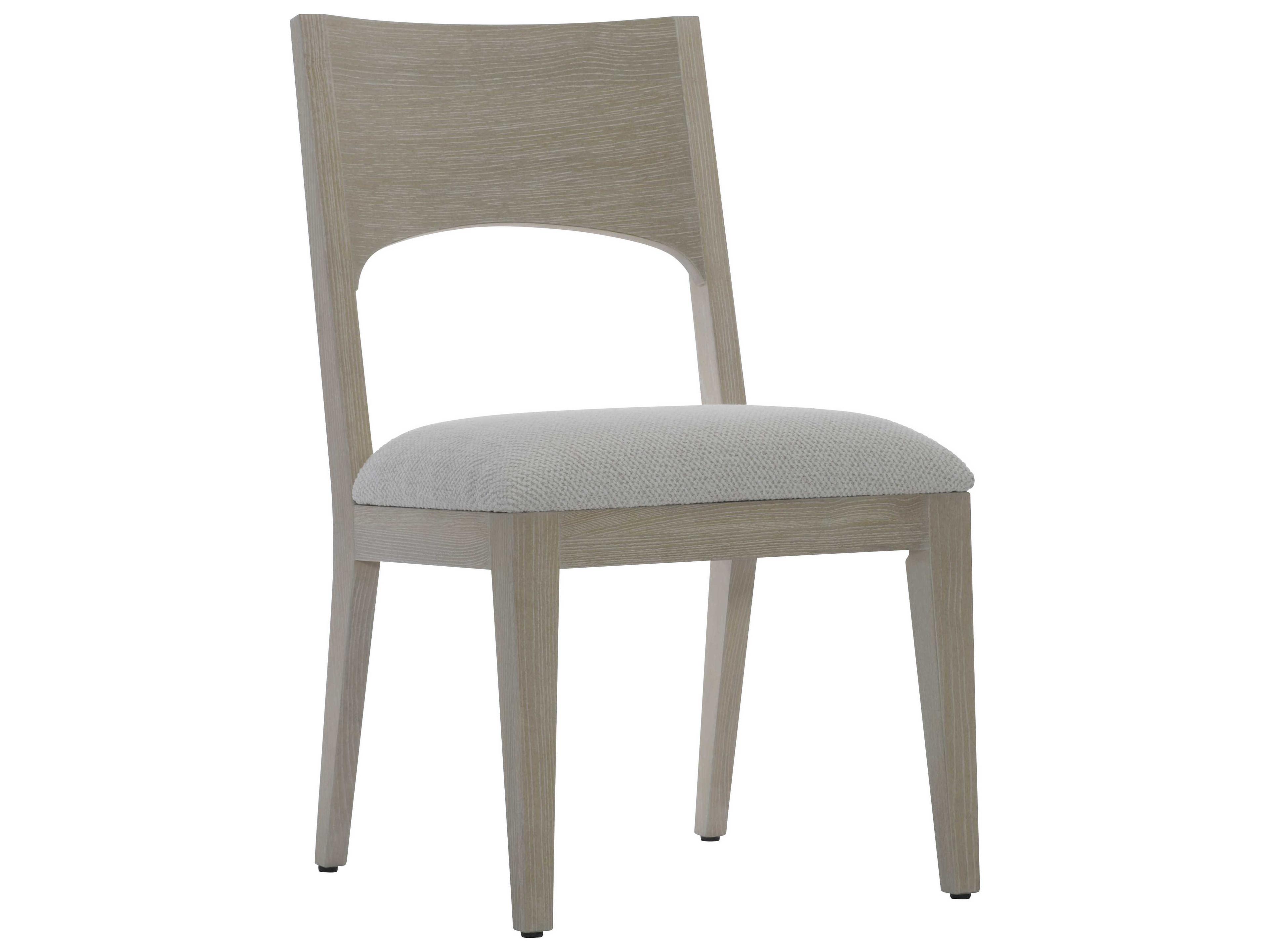 Solaria Oak Wood Beige Upholstered Side Dining Chair