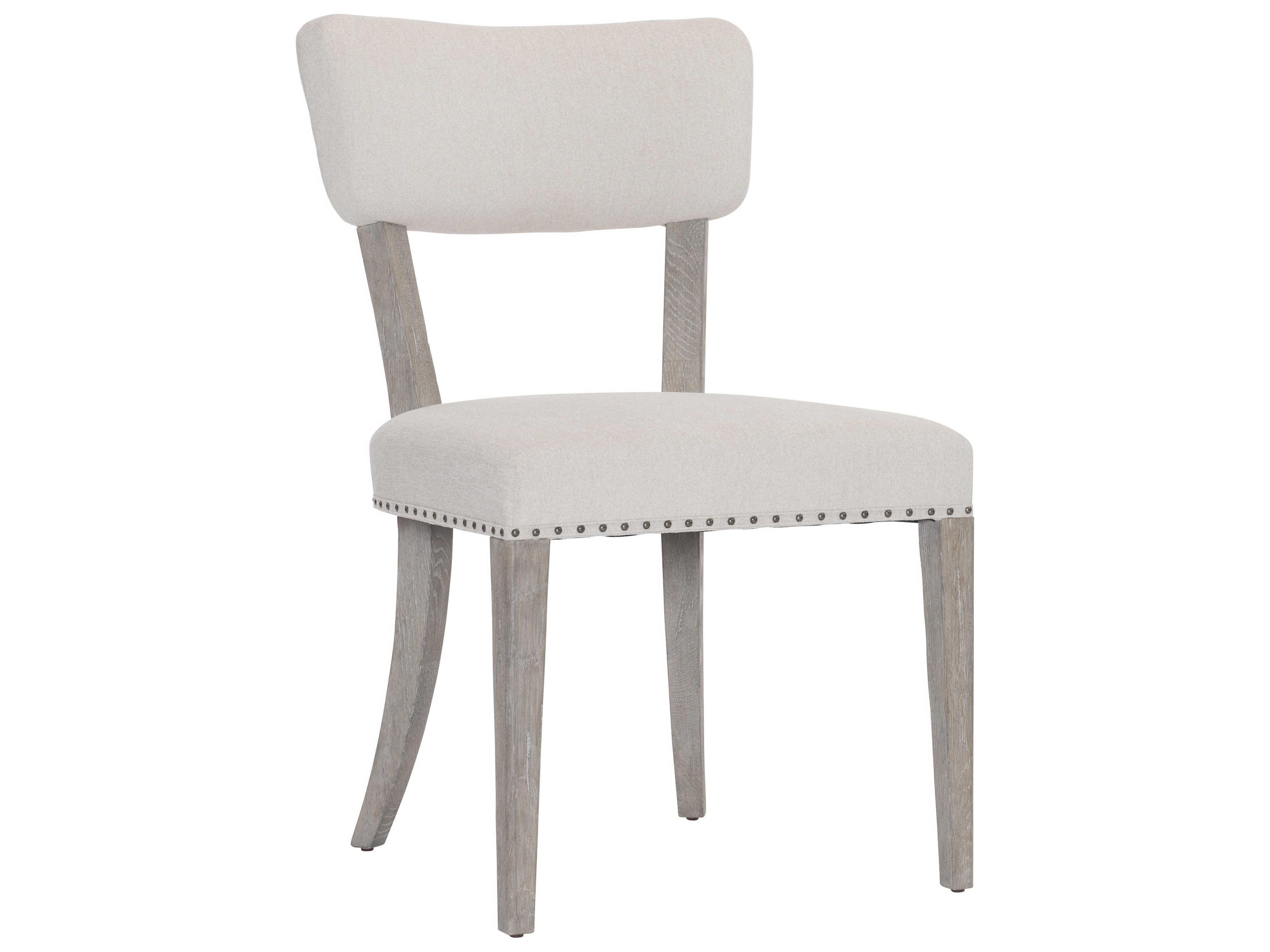 Albion Oak Wood White Upholstered Side Dining Chair