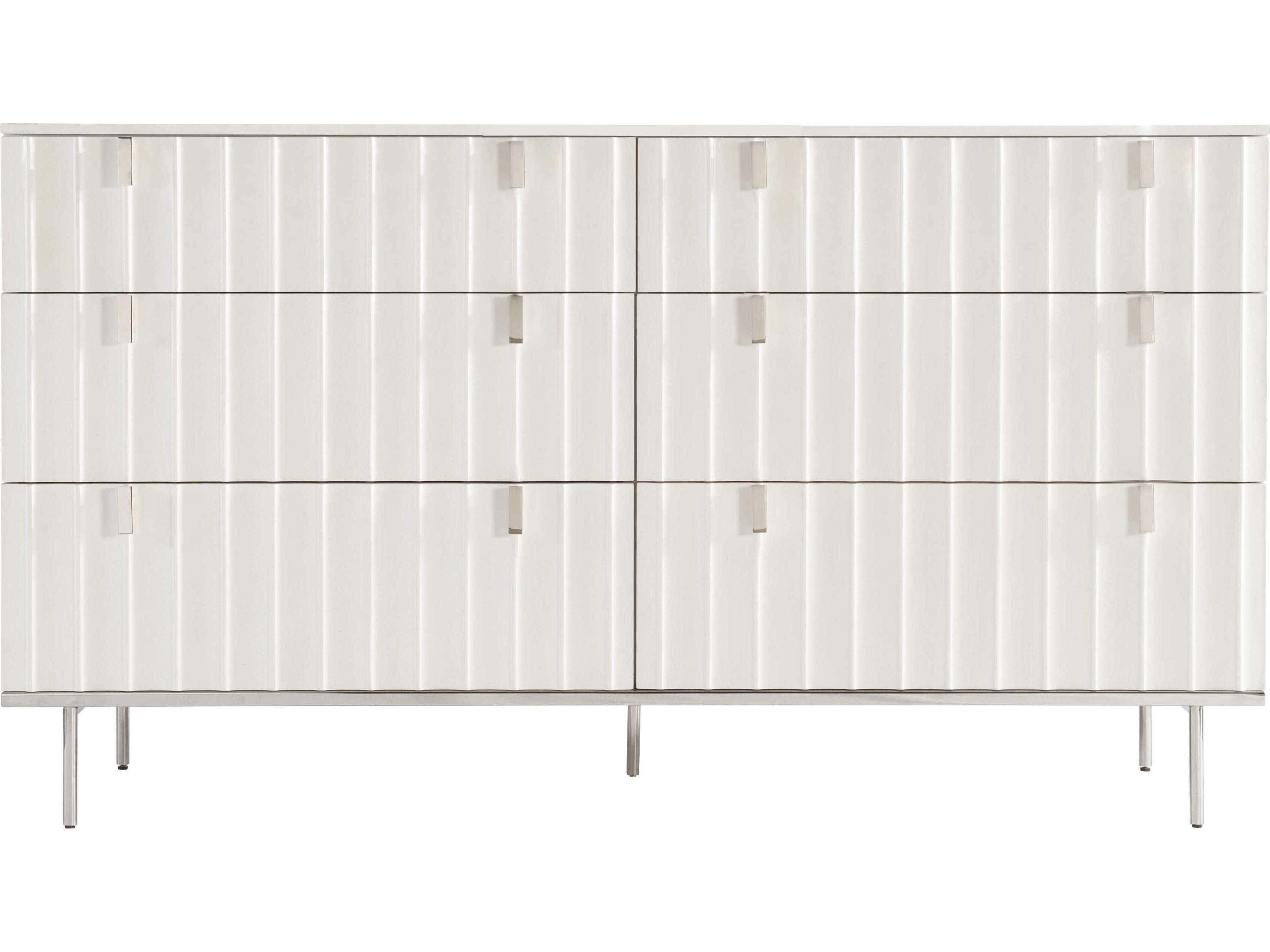 Bernhardt Modulum 6-Drawers White Double Dresser