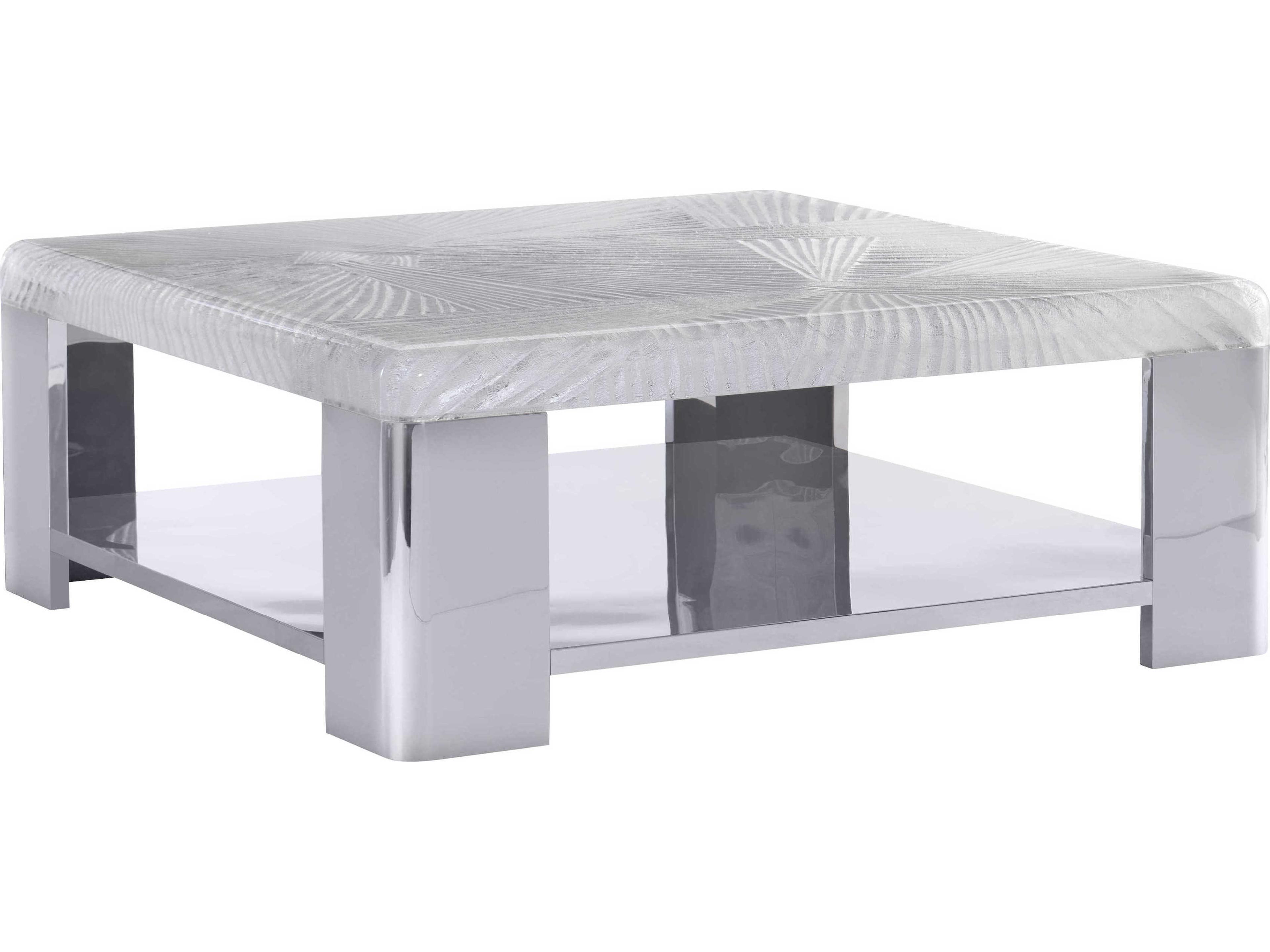Bernhardt Aura Square Stainless Steel Cocktail Table