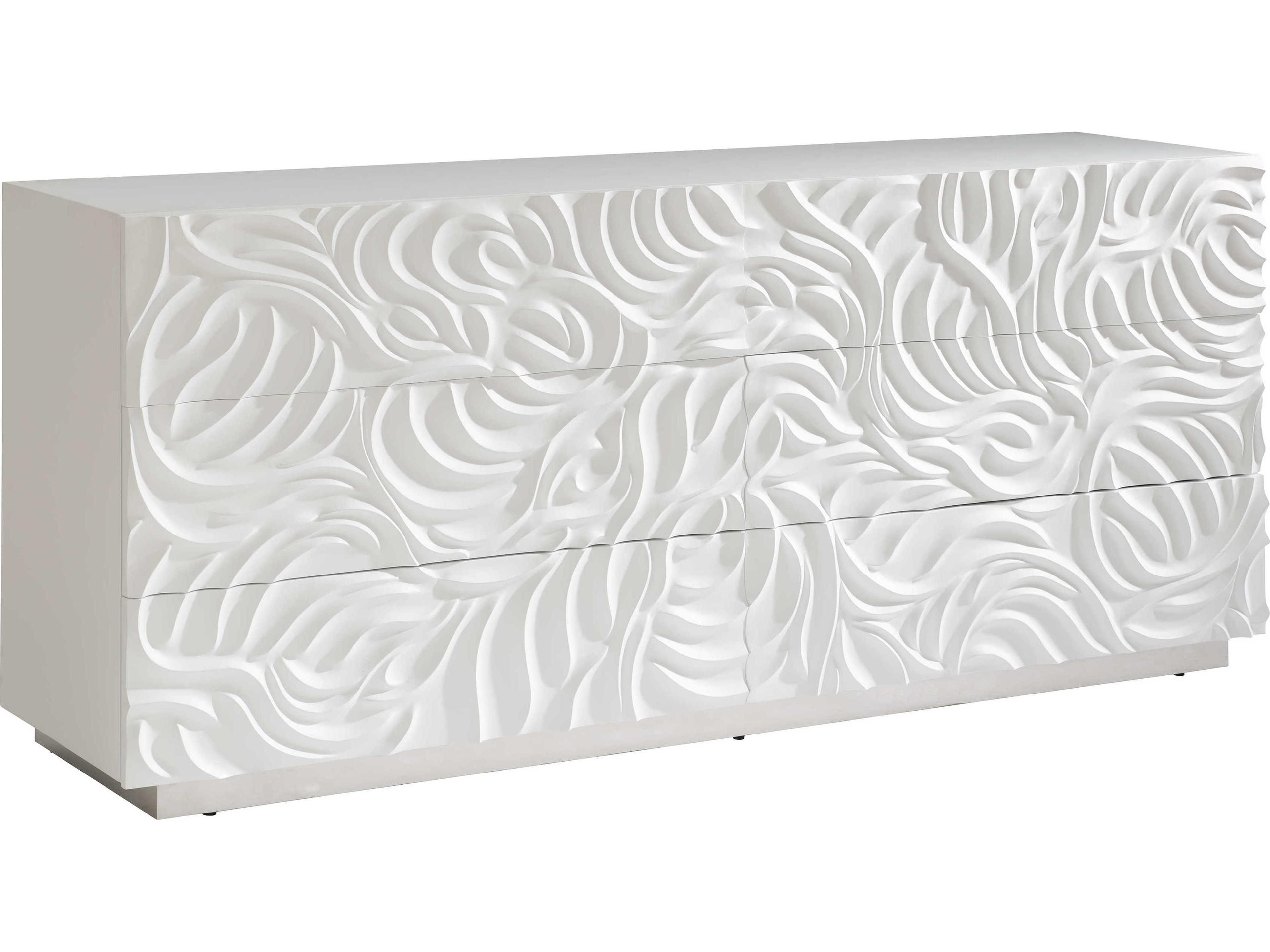 Interiors Alia White Plaster 6 Drawer Dresser