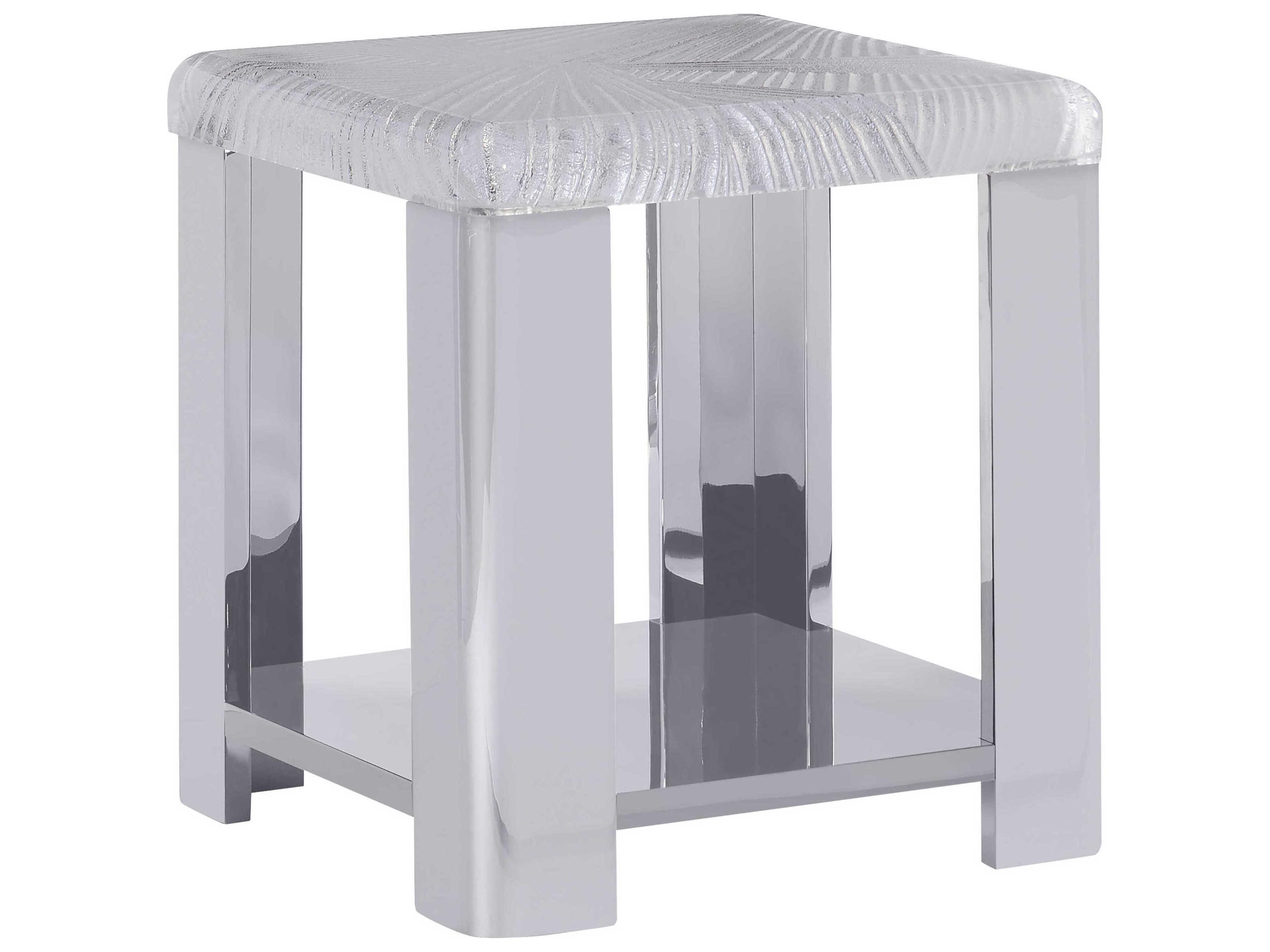 Bernhardt Aura Square Stainless Steel End Table