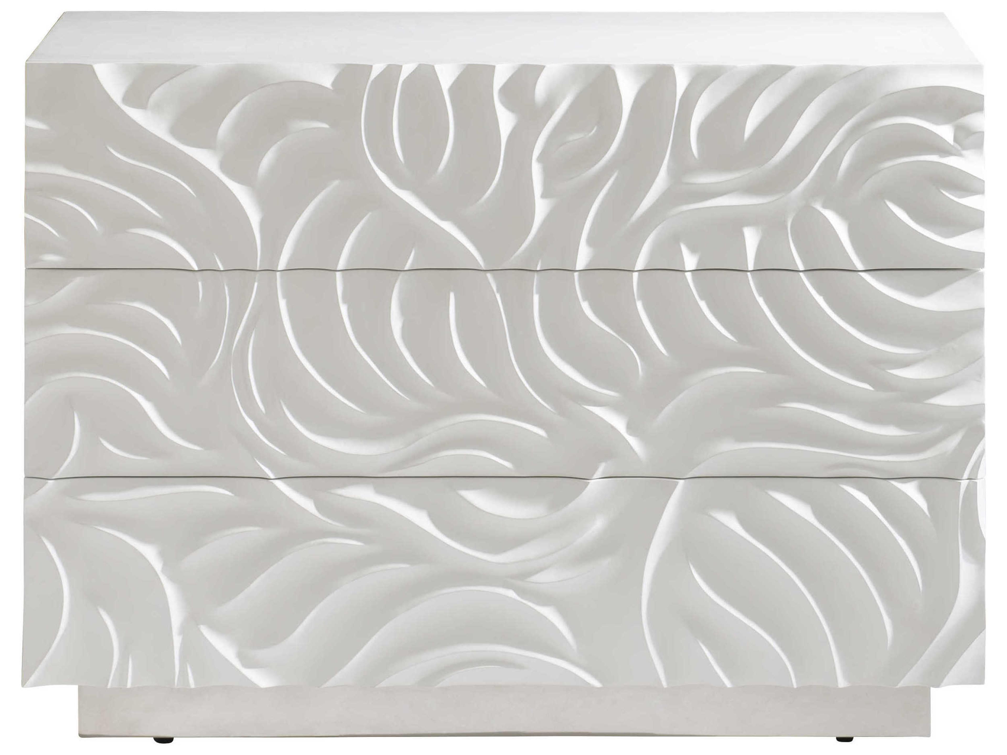 Interiors Alia White Plaster 3 Drawer Nightstand