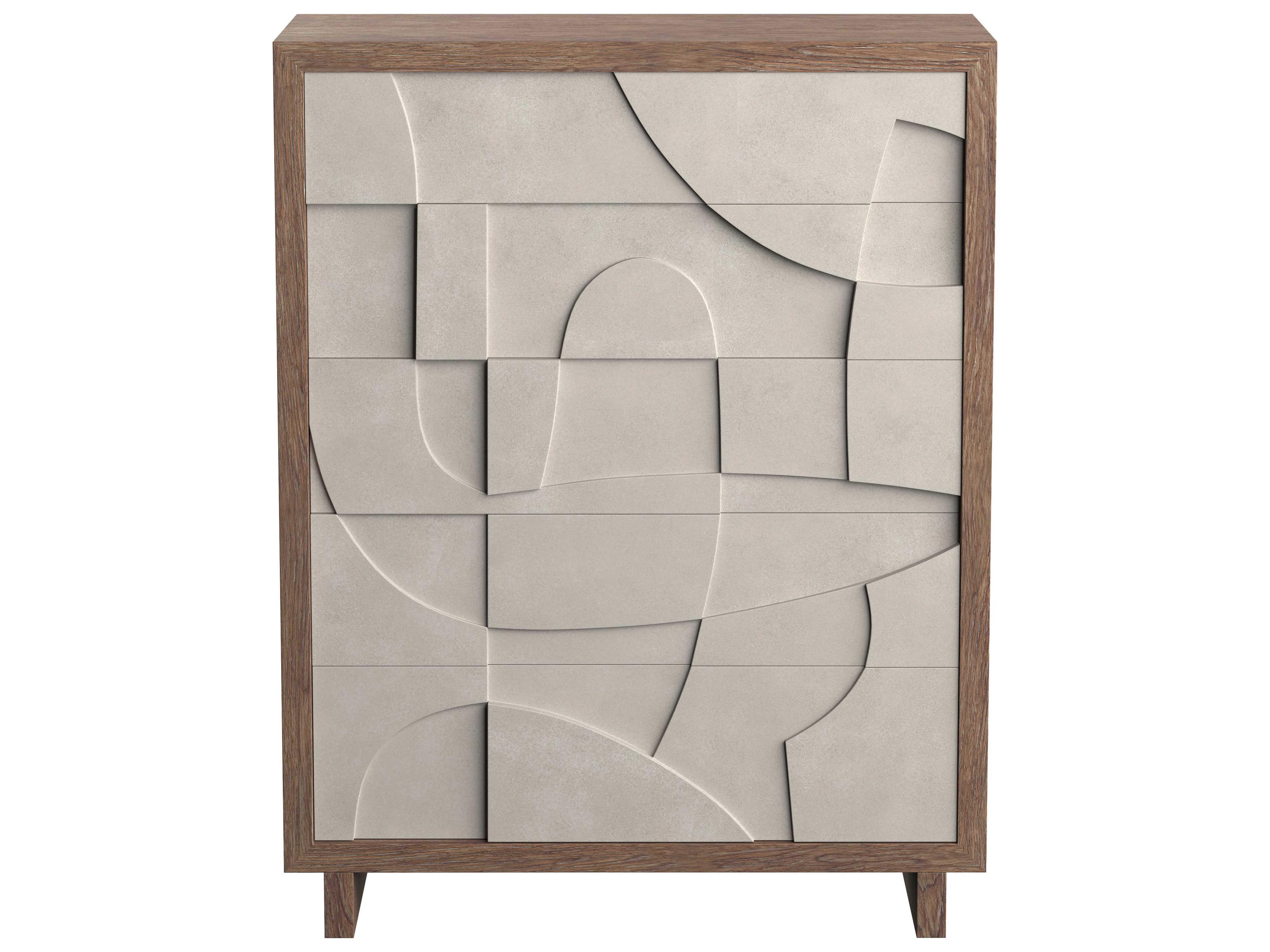 Casa Paros 5-Drawer Tall Drawer Chest with Faux Concrete Fronts