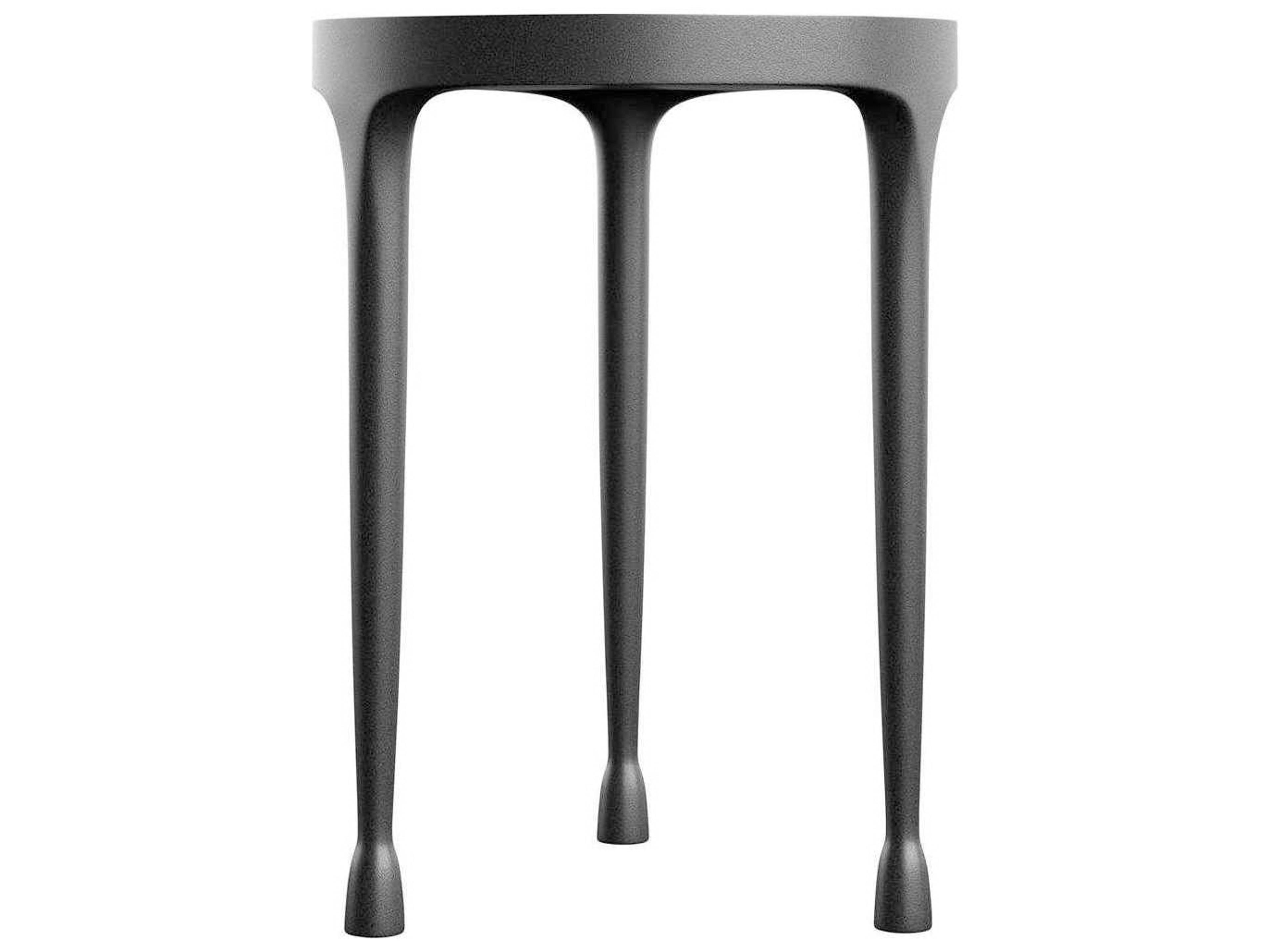 Bernhardt Casa Paros Round Metal Anthracite End Table