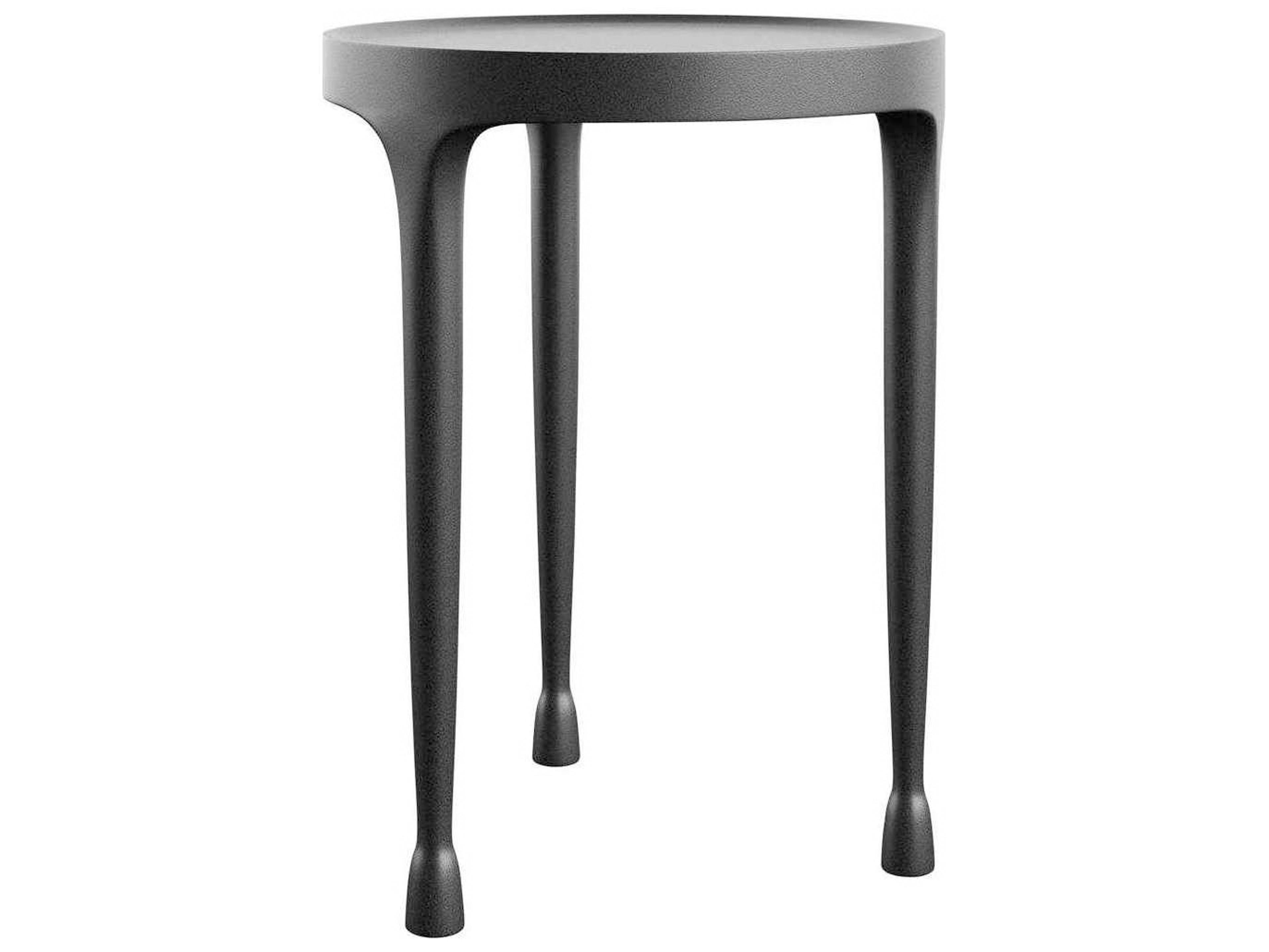 Bernhardt Casa Paros Round Metal Anthracite End Table