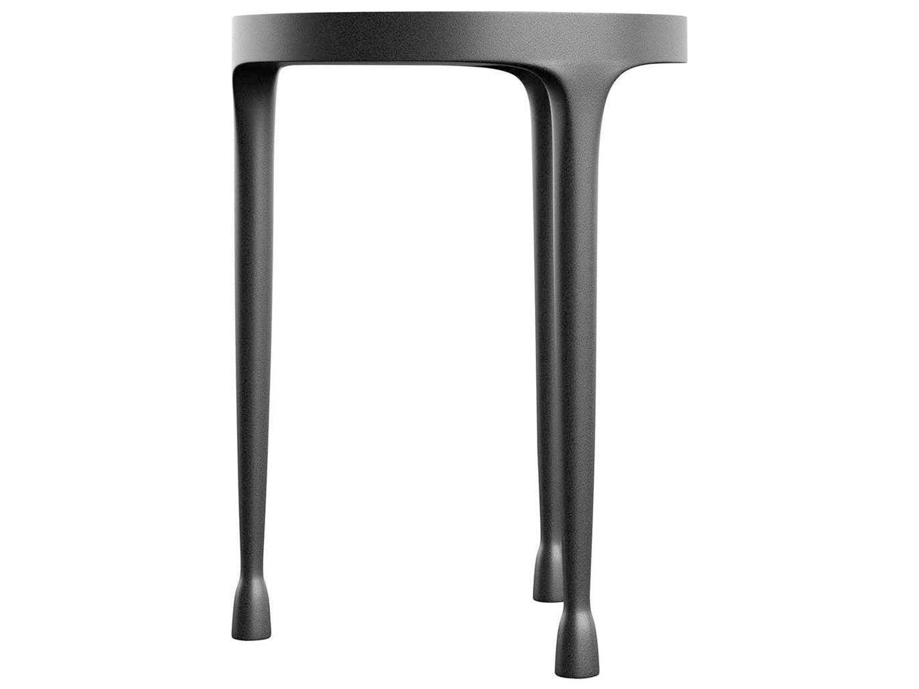 Bernhardt Casa Paros Round Metal Anthracite End Table