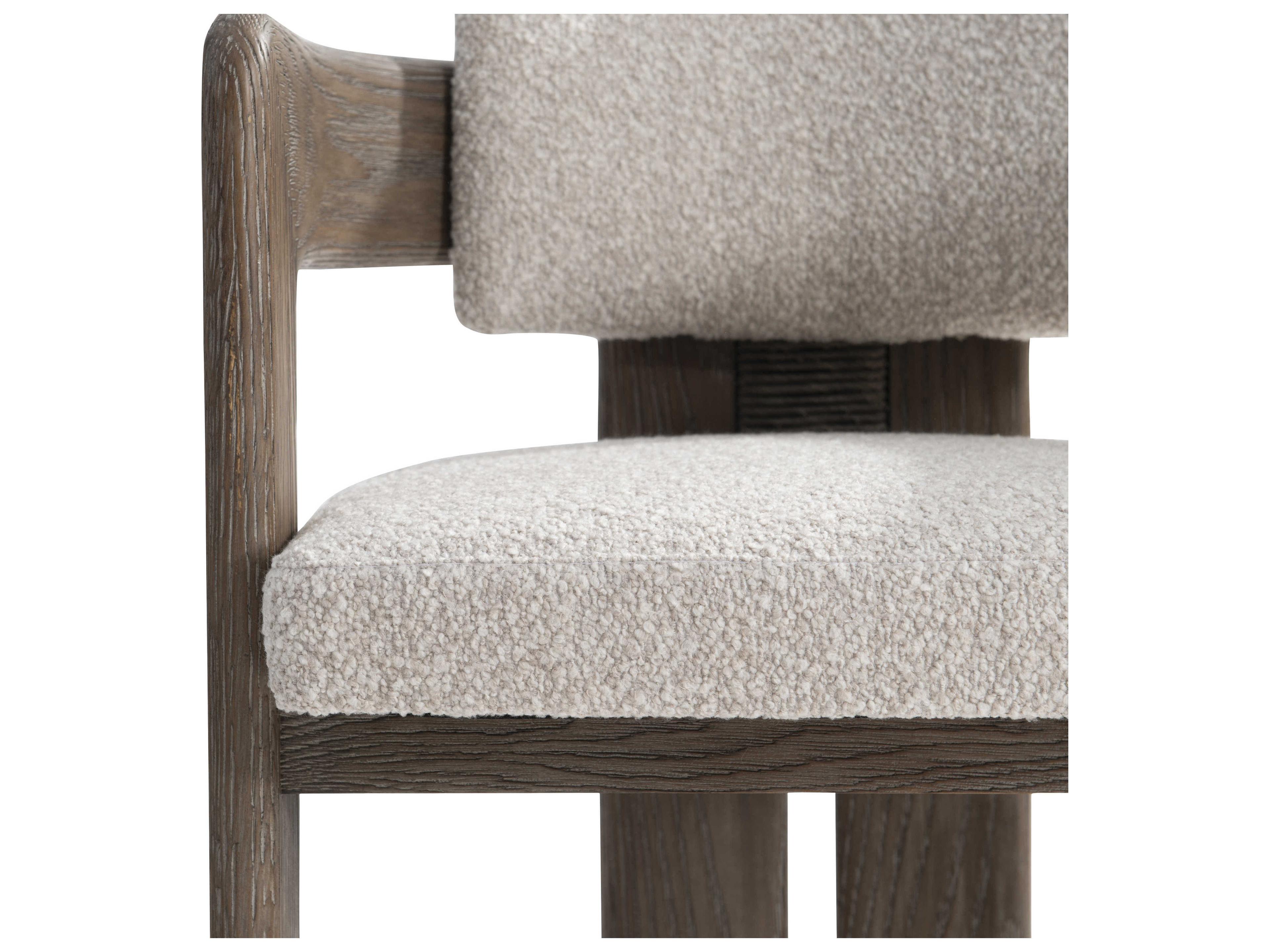 Bernhardt Casa Paros White Upholstered Arm Decorative Back Dining Chair