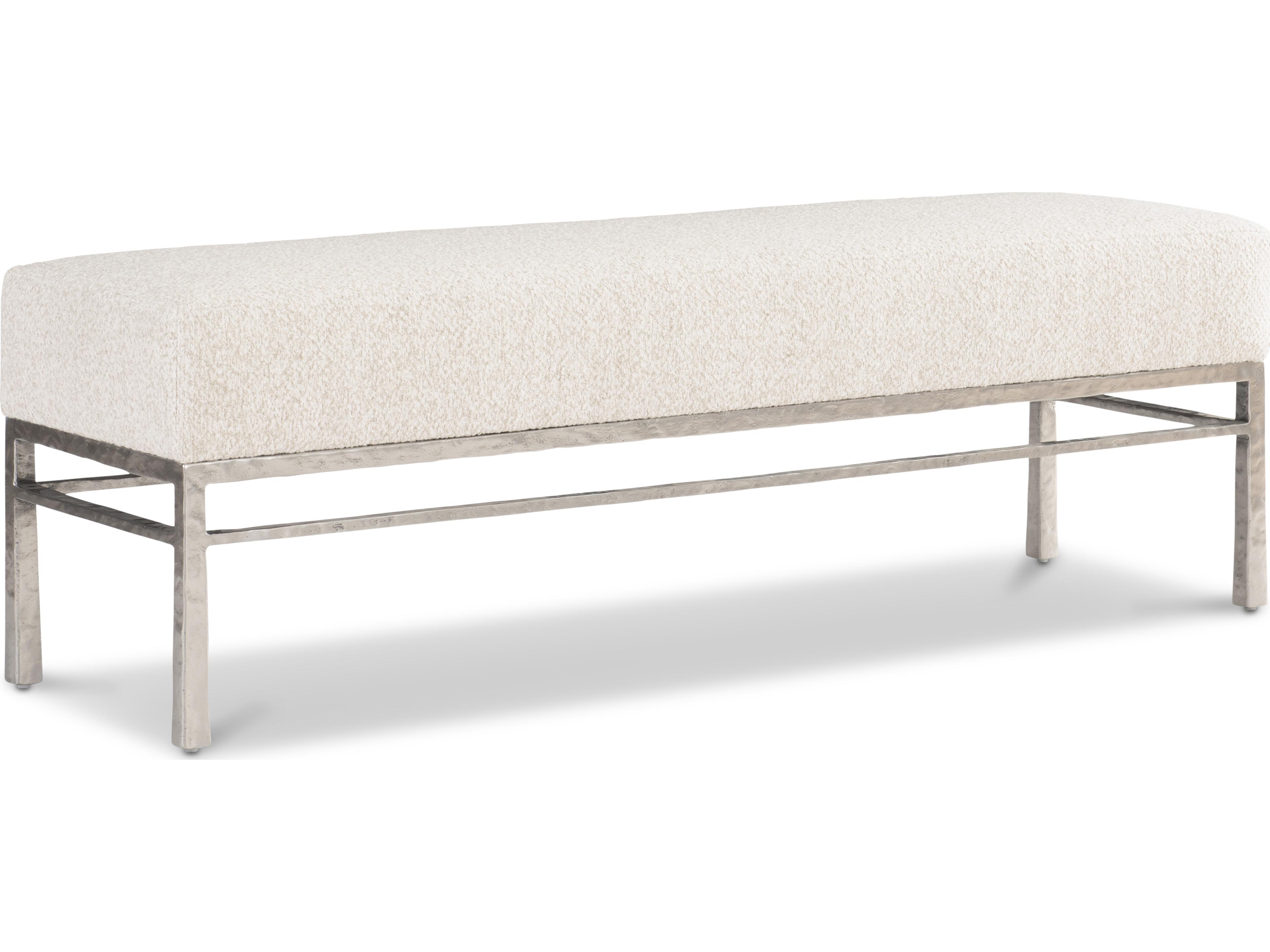 Aventura White Upholstered Accent Bench