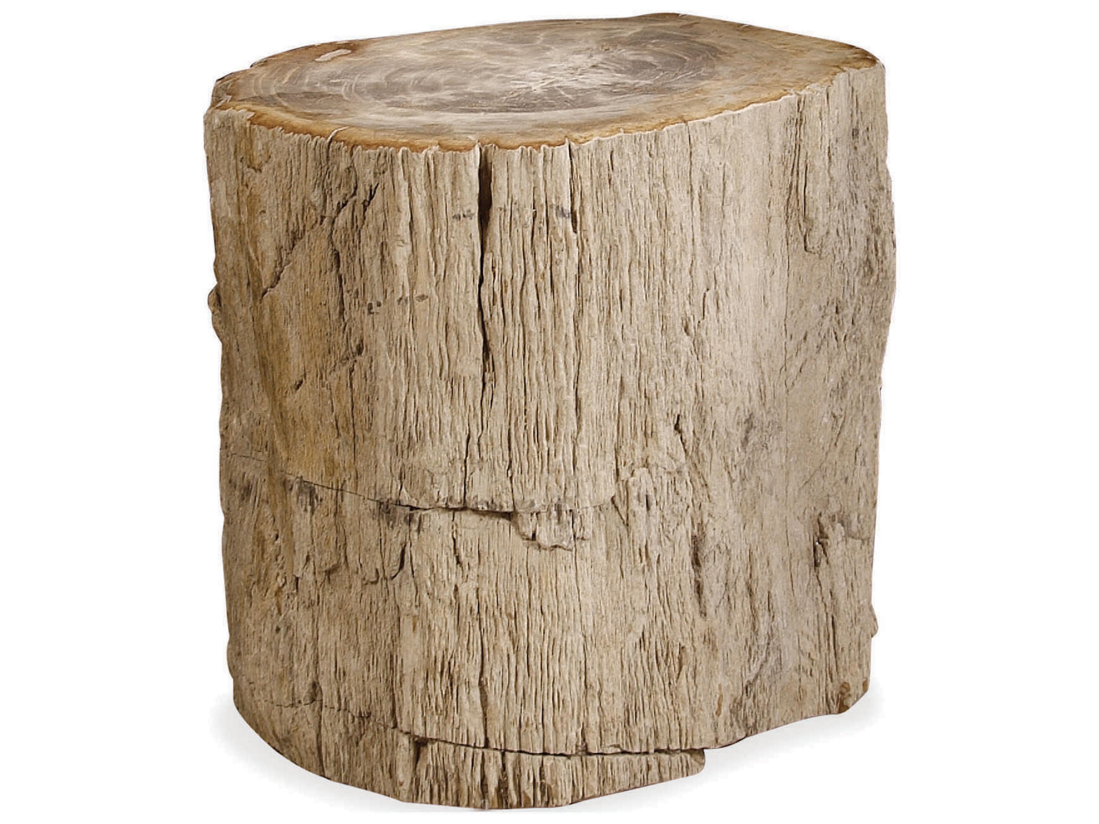 Interiors Casegoods Petrified Round Wood Natural End Table