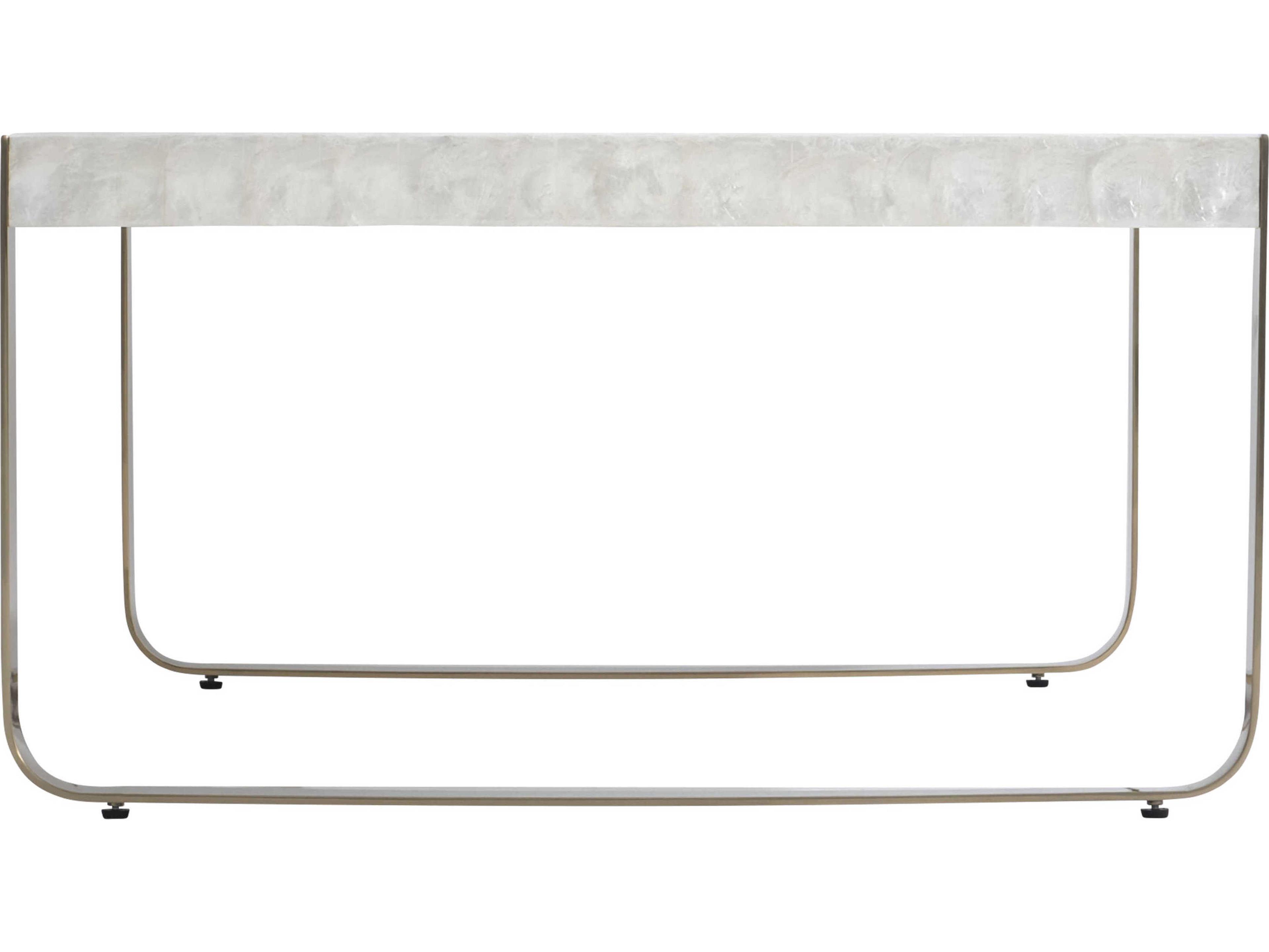 Bernhardt Interiors Aster Rectangular Capiz Shell Brass Cocktail Table