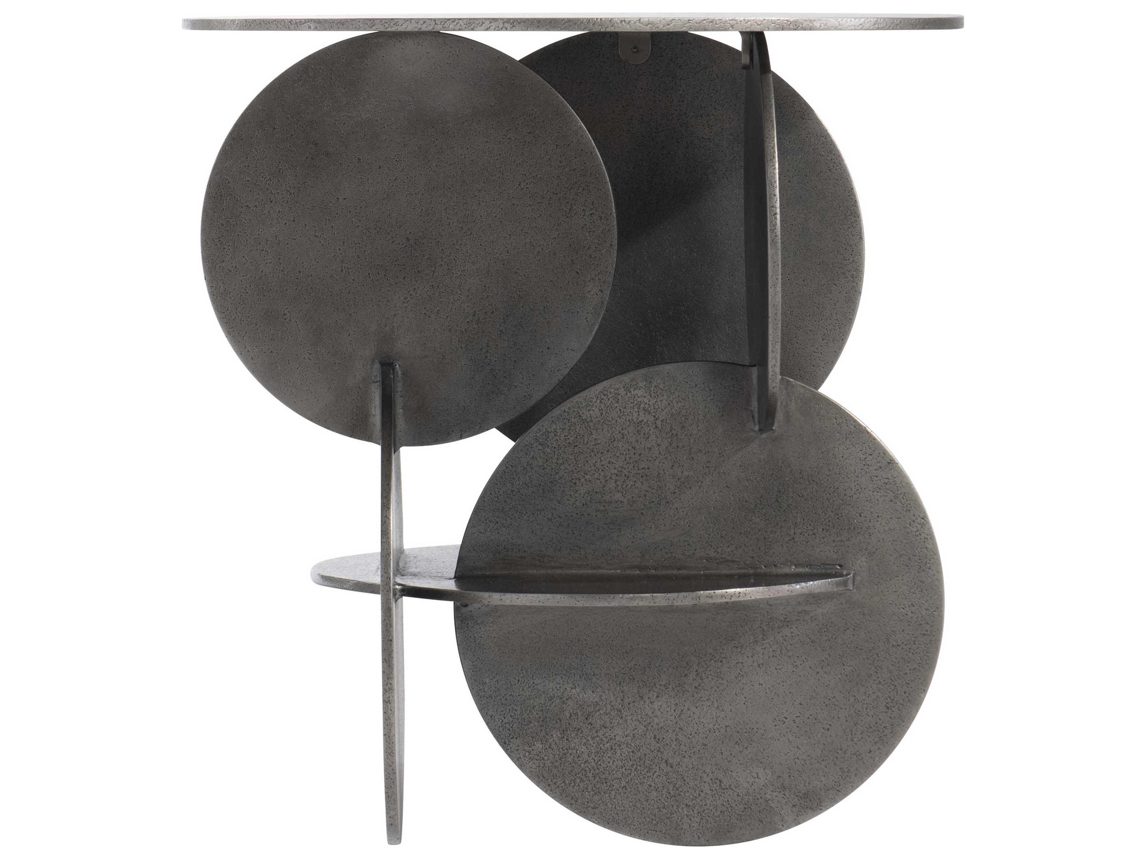 Bernhardt Interiors Tribus Round Metal Graphite End Table