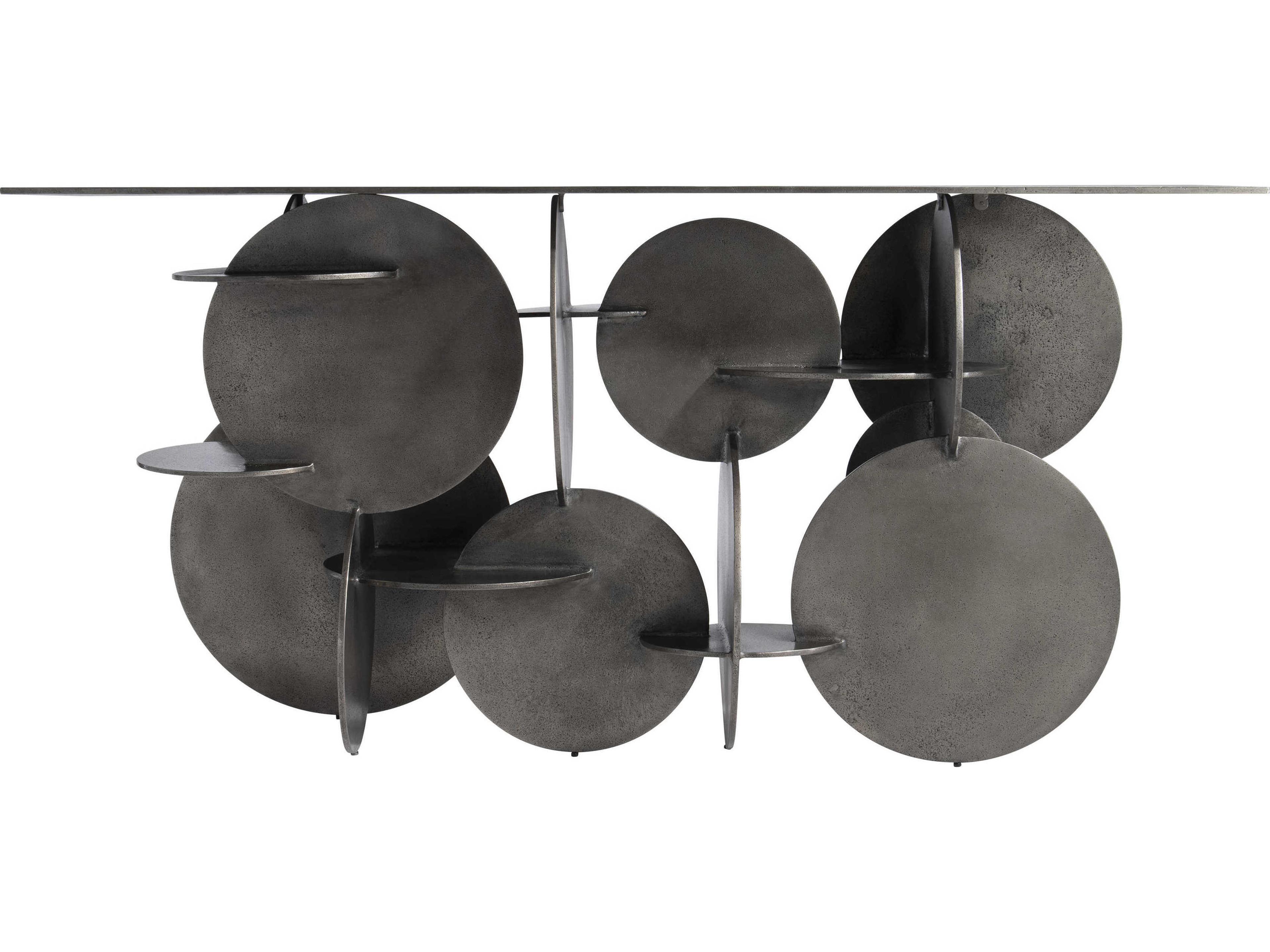 Bernhardt Interiors Tribus Rectangular Metal Graphite Console Table