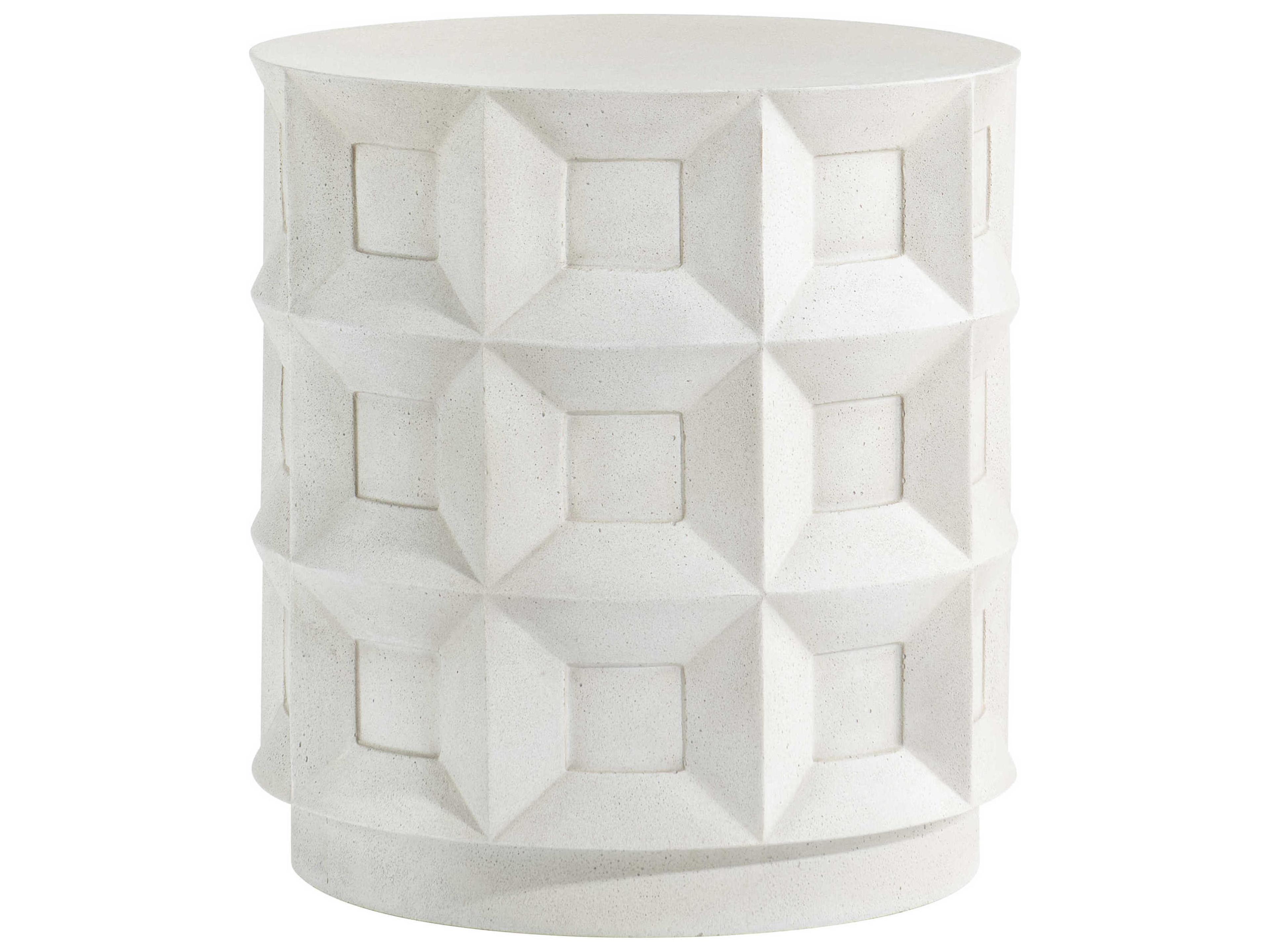 Prado Round Concrete Buff Accent Table