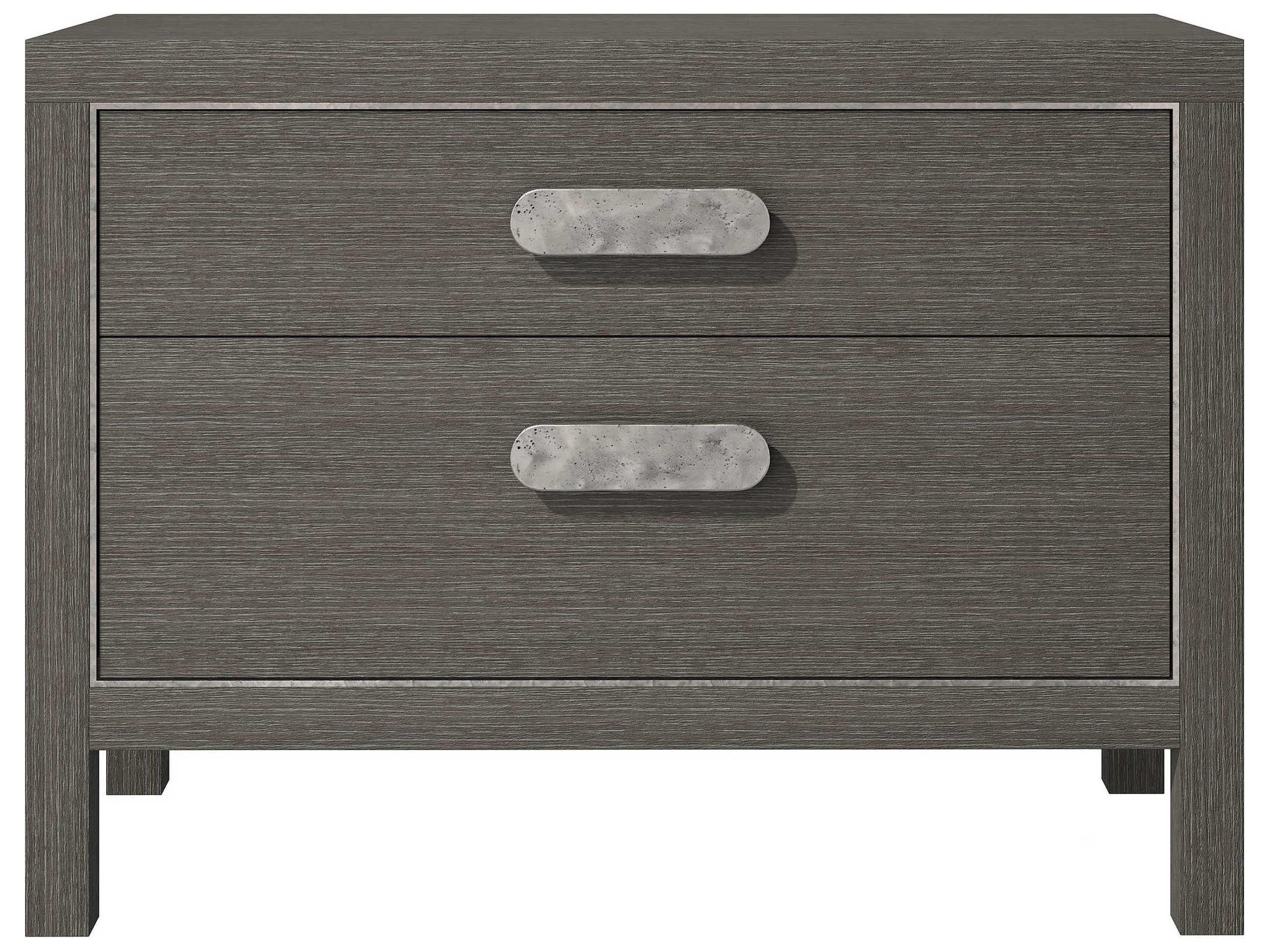 Prado 2-Drawer Nightstand in Porcini and Bright Graphite