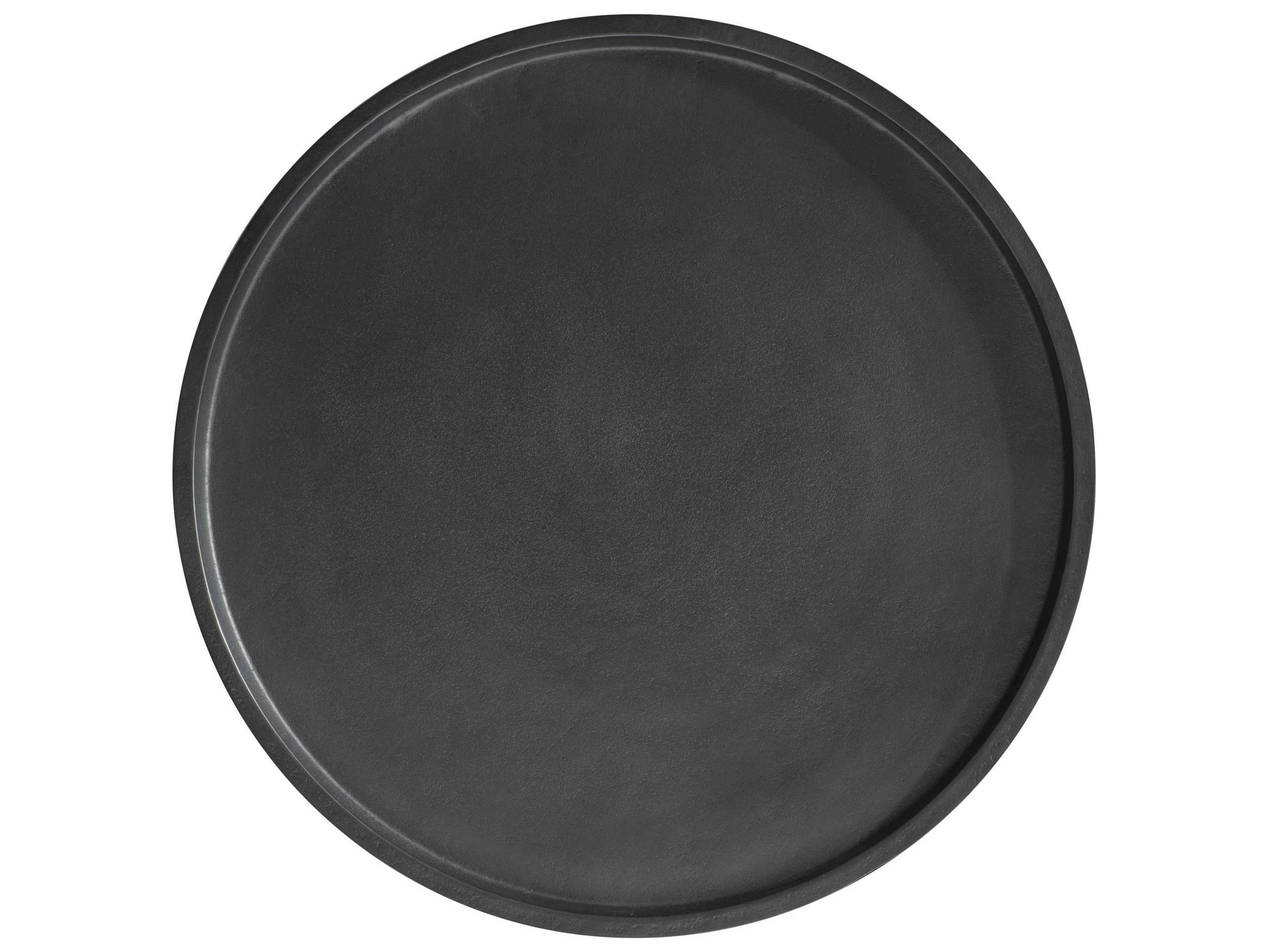 Bernhardt Mazo Round Metal Black Nickel End Table